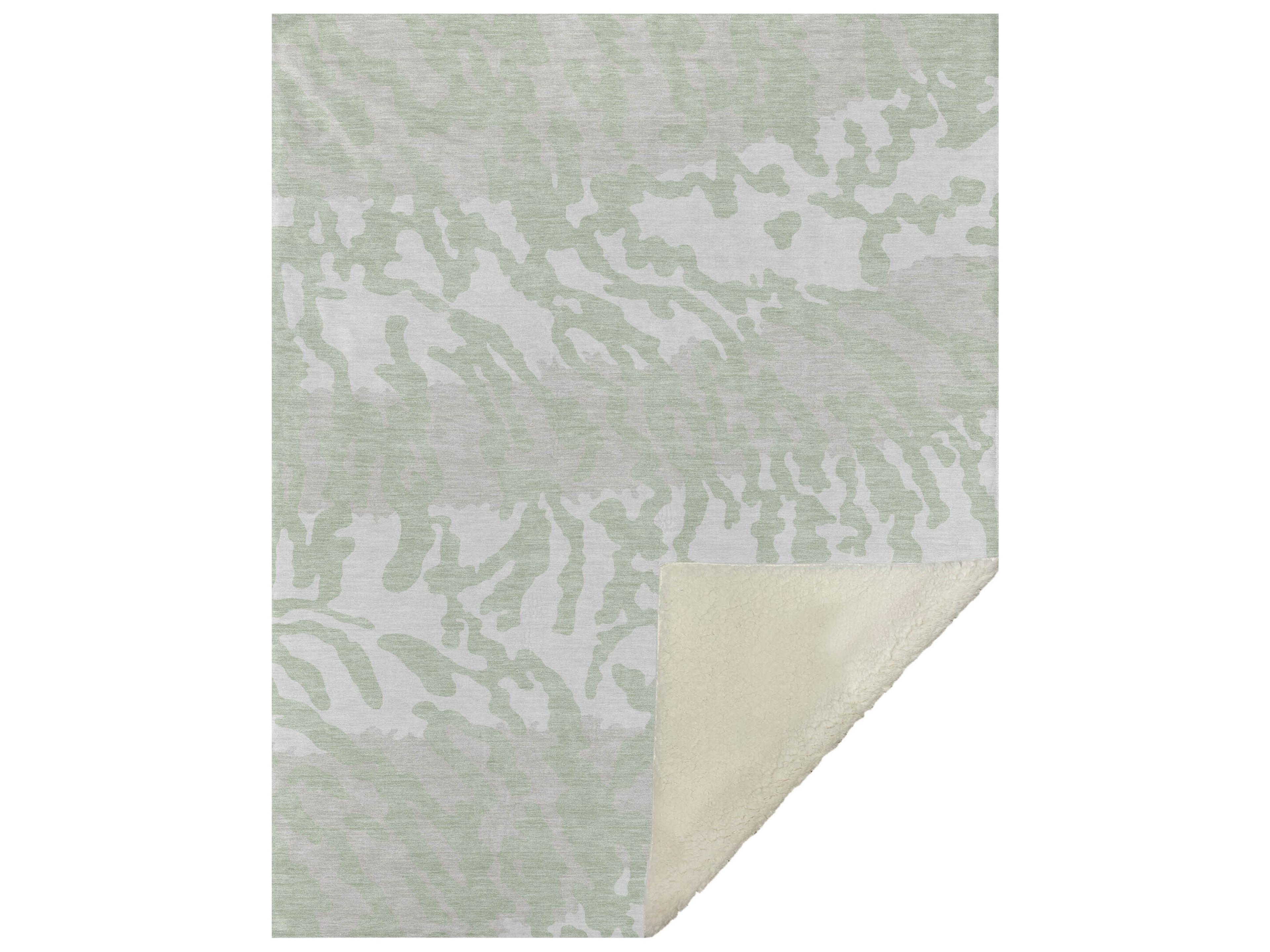 Sherpa Green Polyester Throw