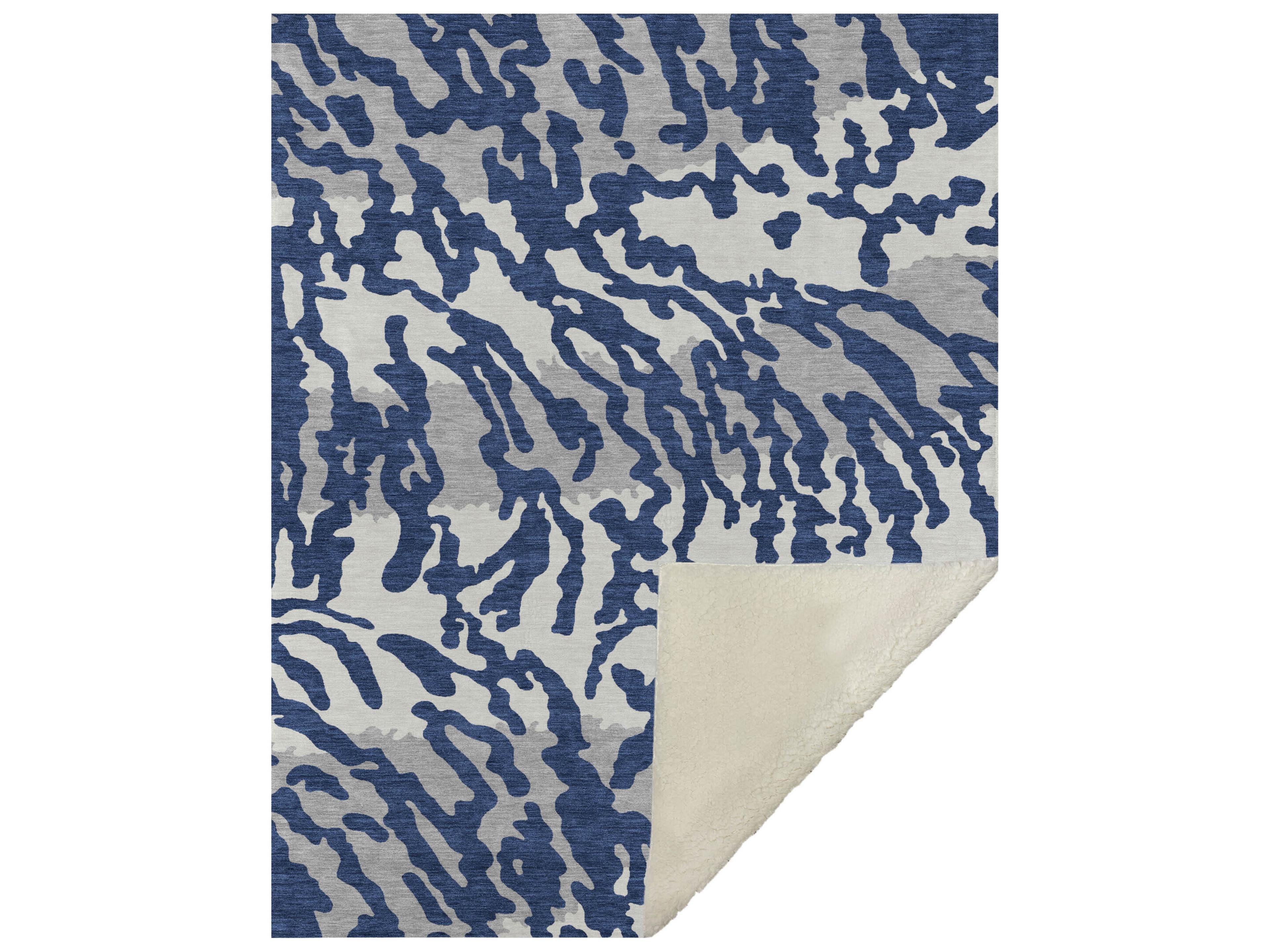 Dalyn Sherpa Blue Polyester Throw