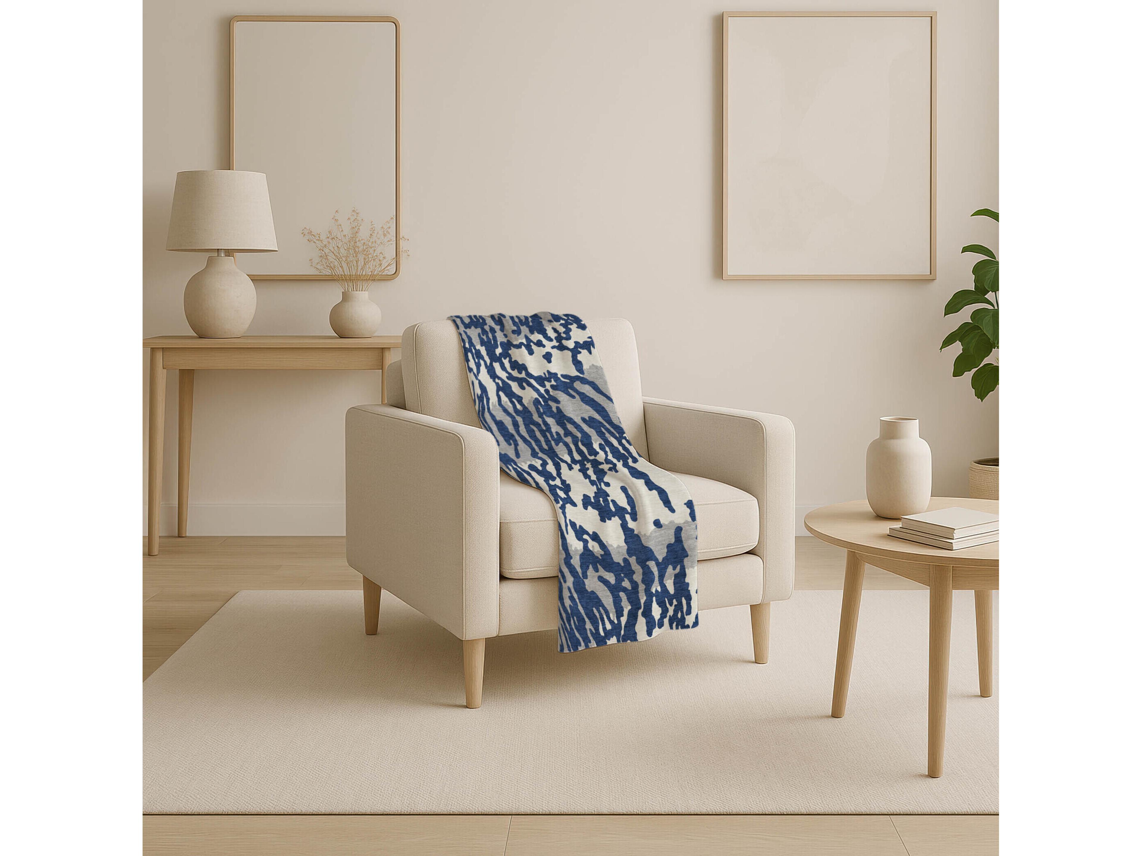 Dalyn Sherpa Blue Polyester Throw