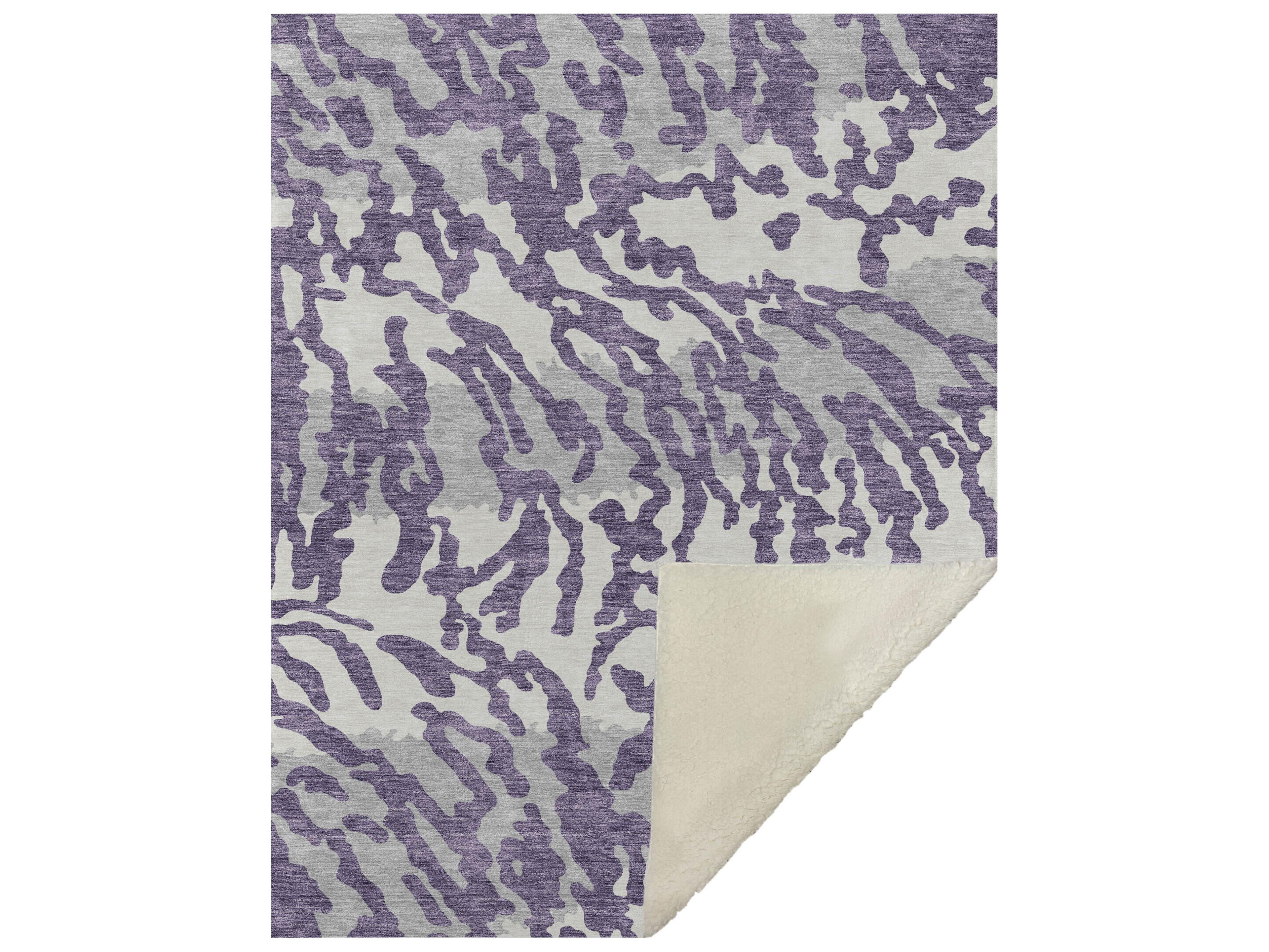 Dalyn Sherpa Purple Polyester Throw