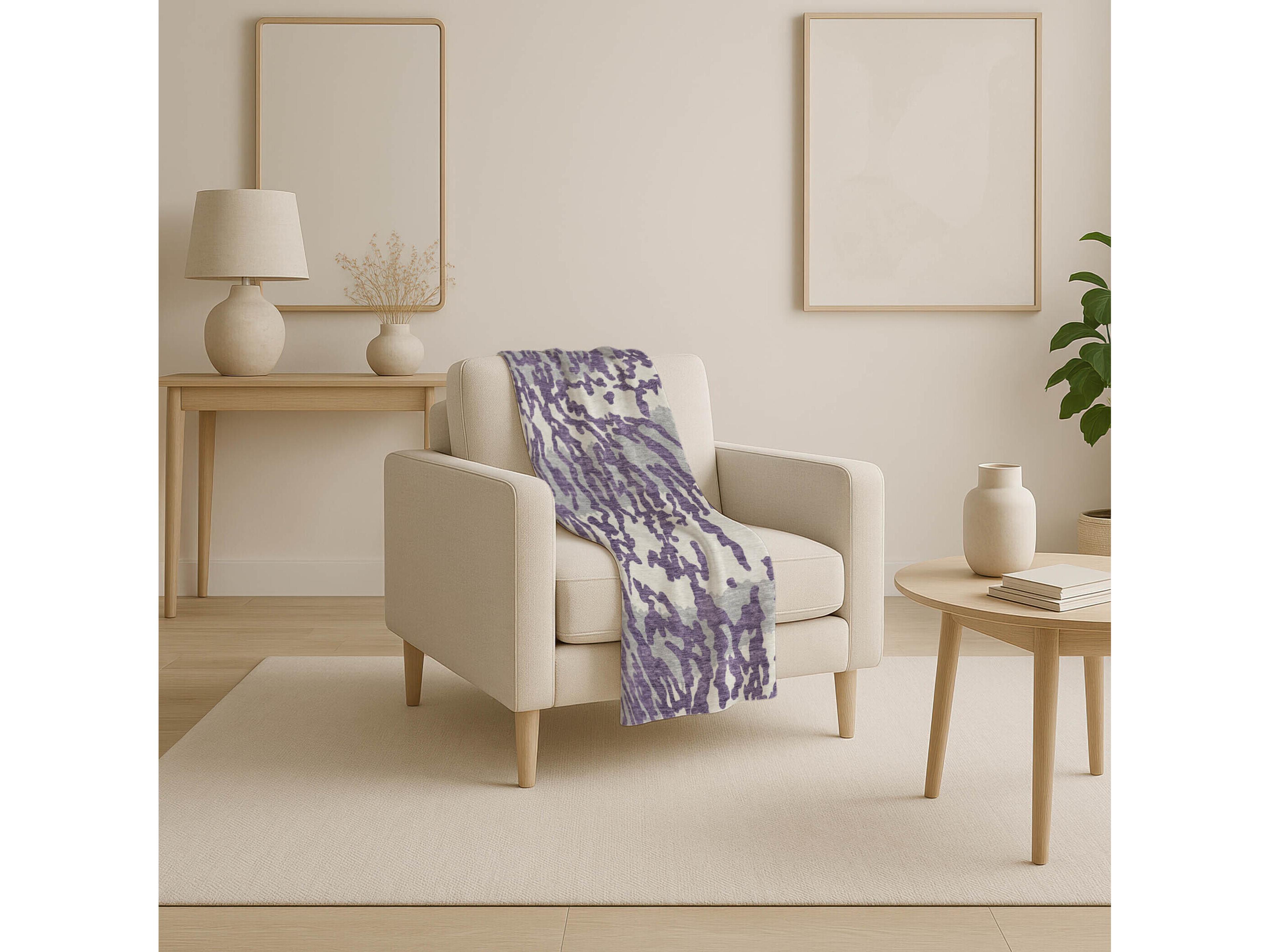 Dalyn Sherpa Purple Polyester Throw