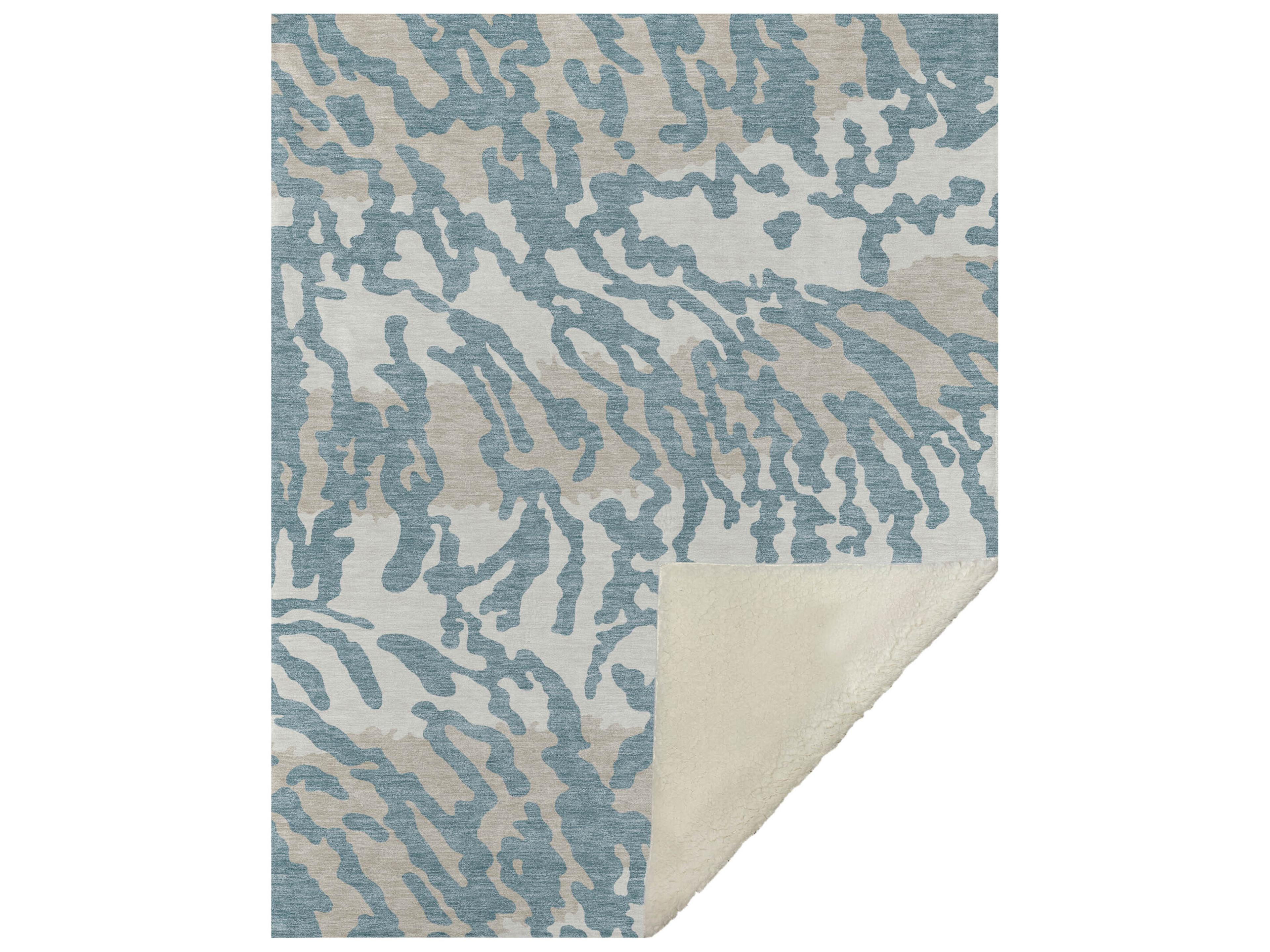 Dalyn Sherpa Teal Polyester Throw