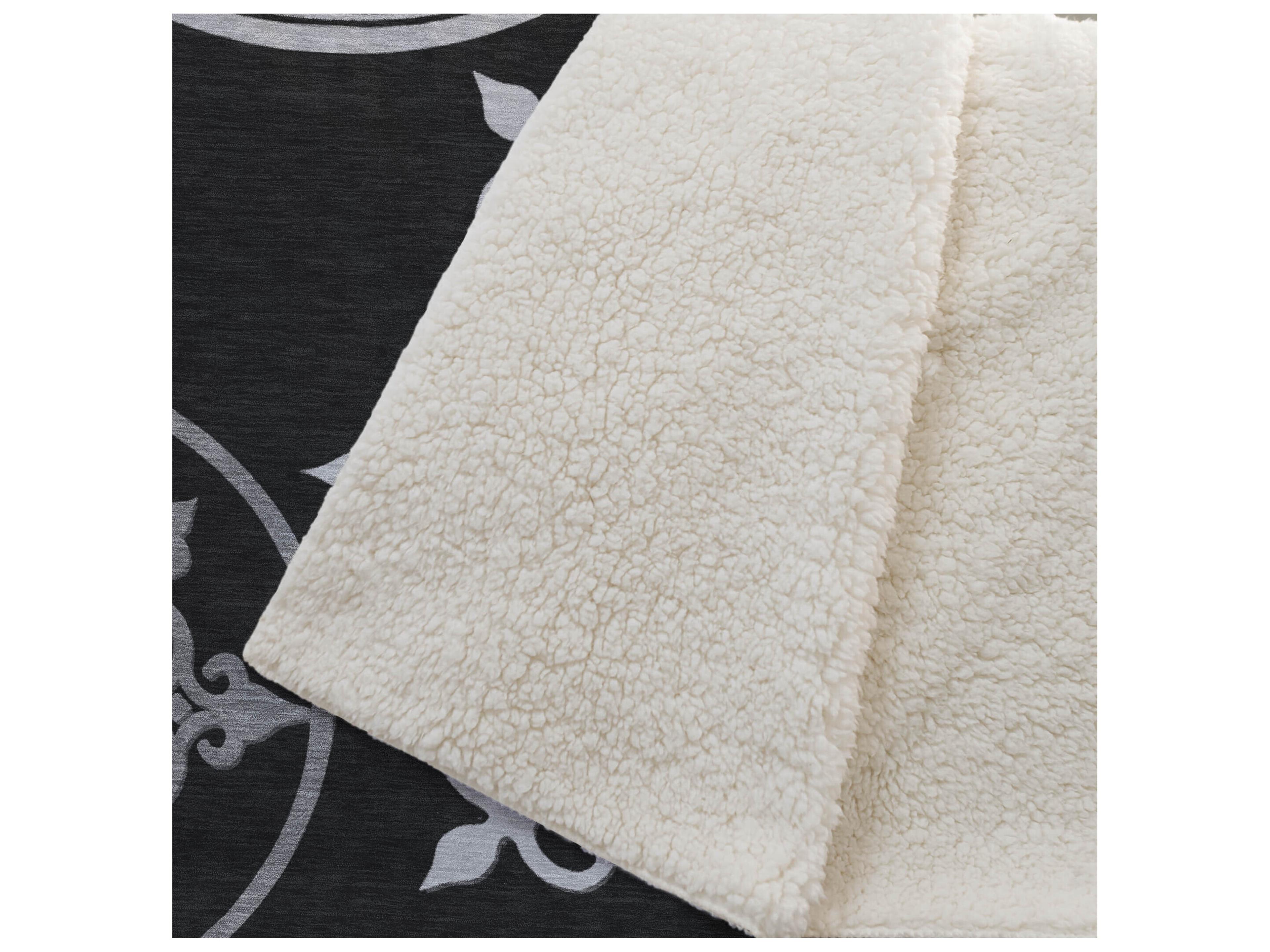 Dalyn Sherpa Black Polyester Throw