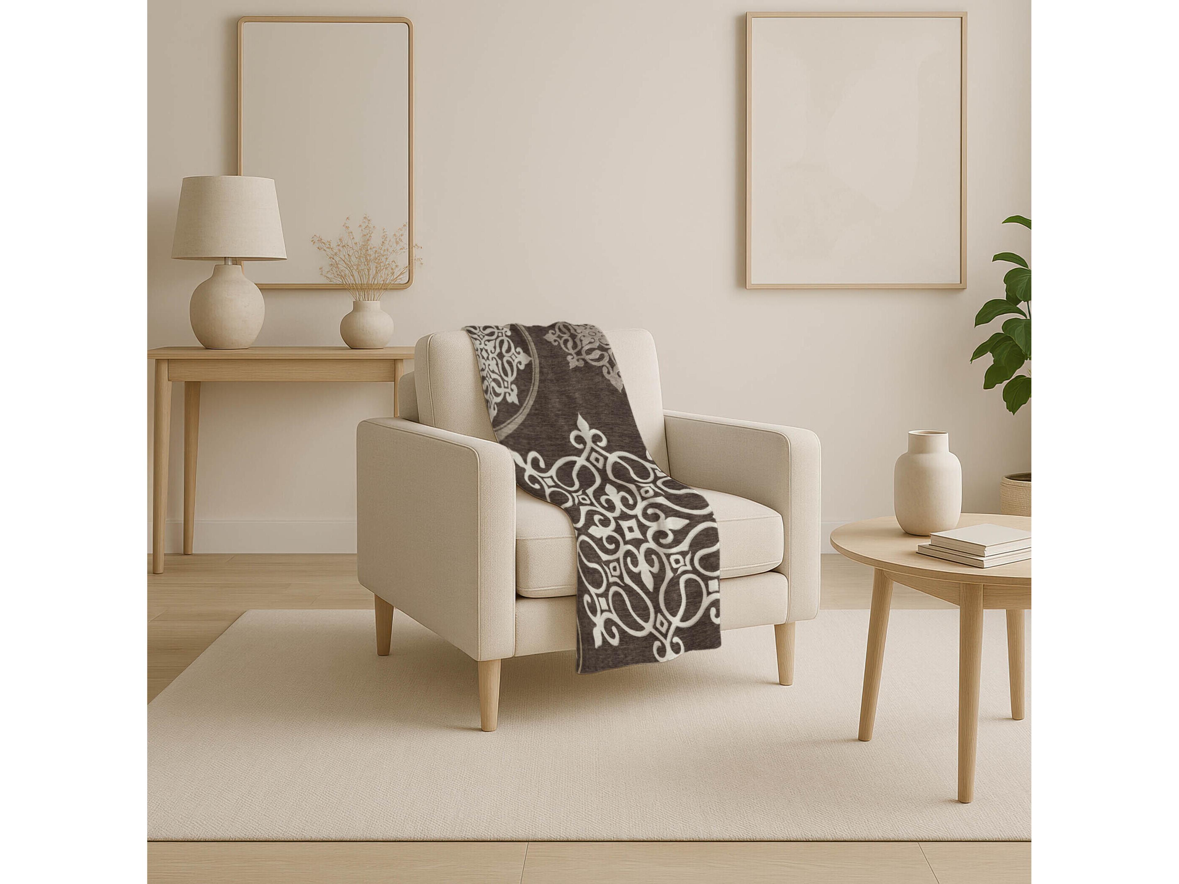 Dalyn Sherpa Brown Polyester Throw