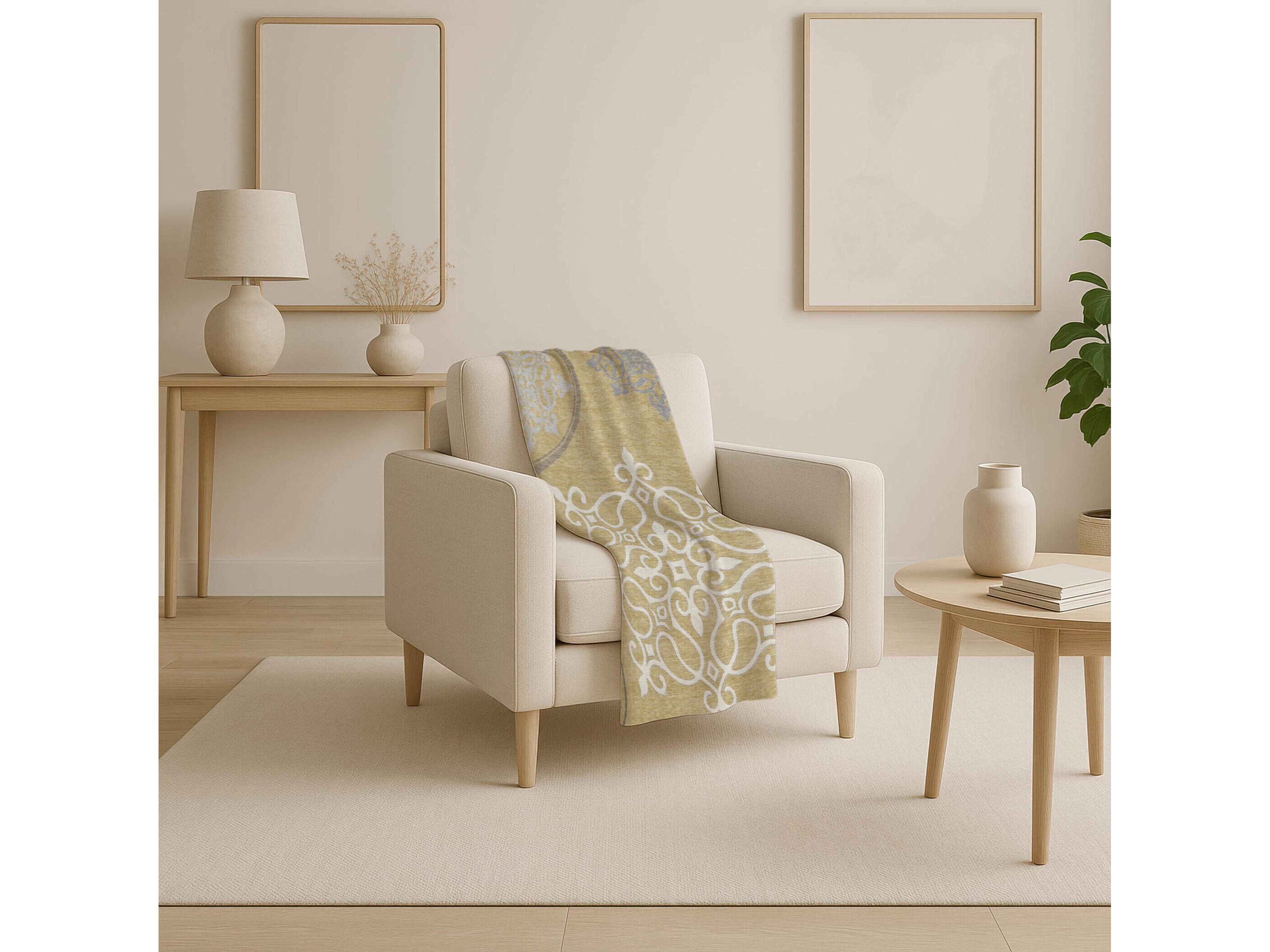 Dalyn Sherpa Gold Polyester Throw