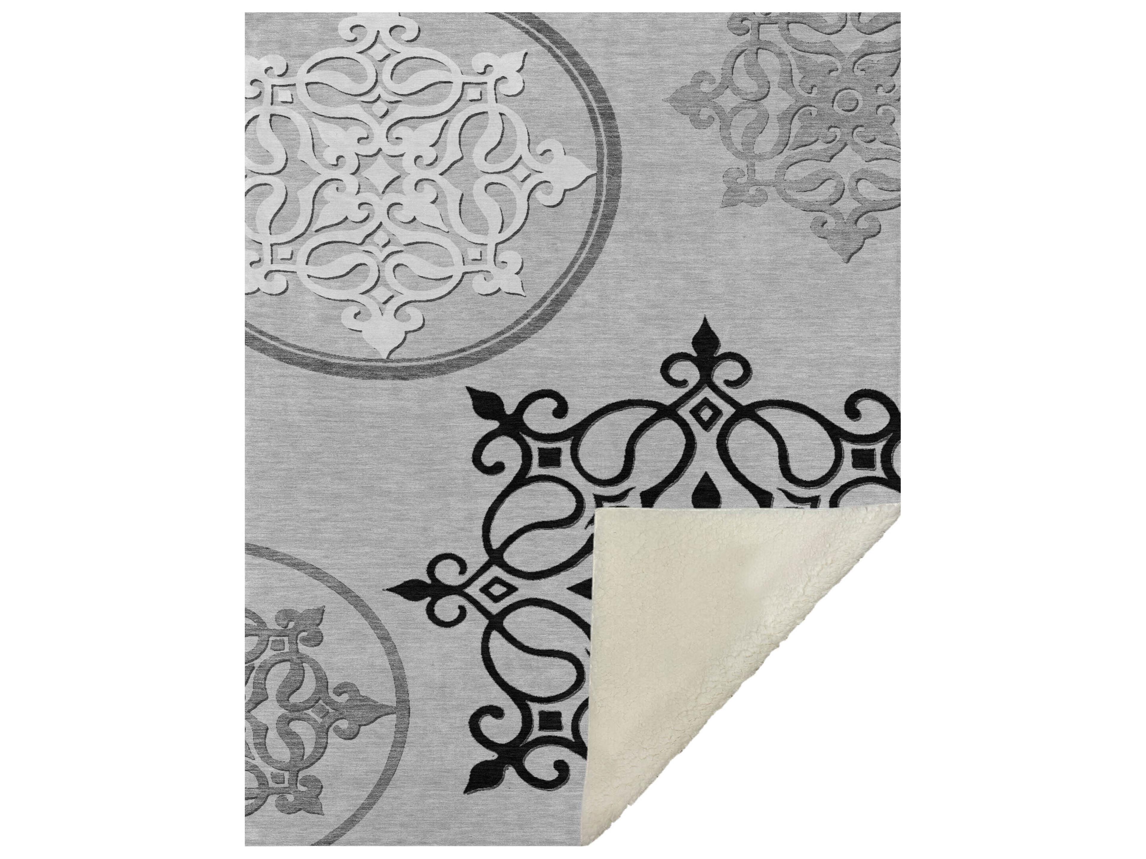 Dalyn Sherpa Gray Polyester Throw