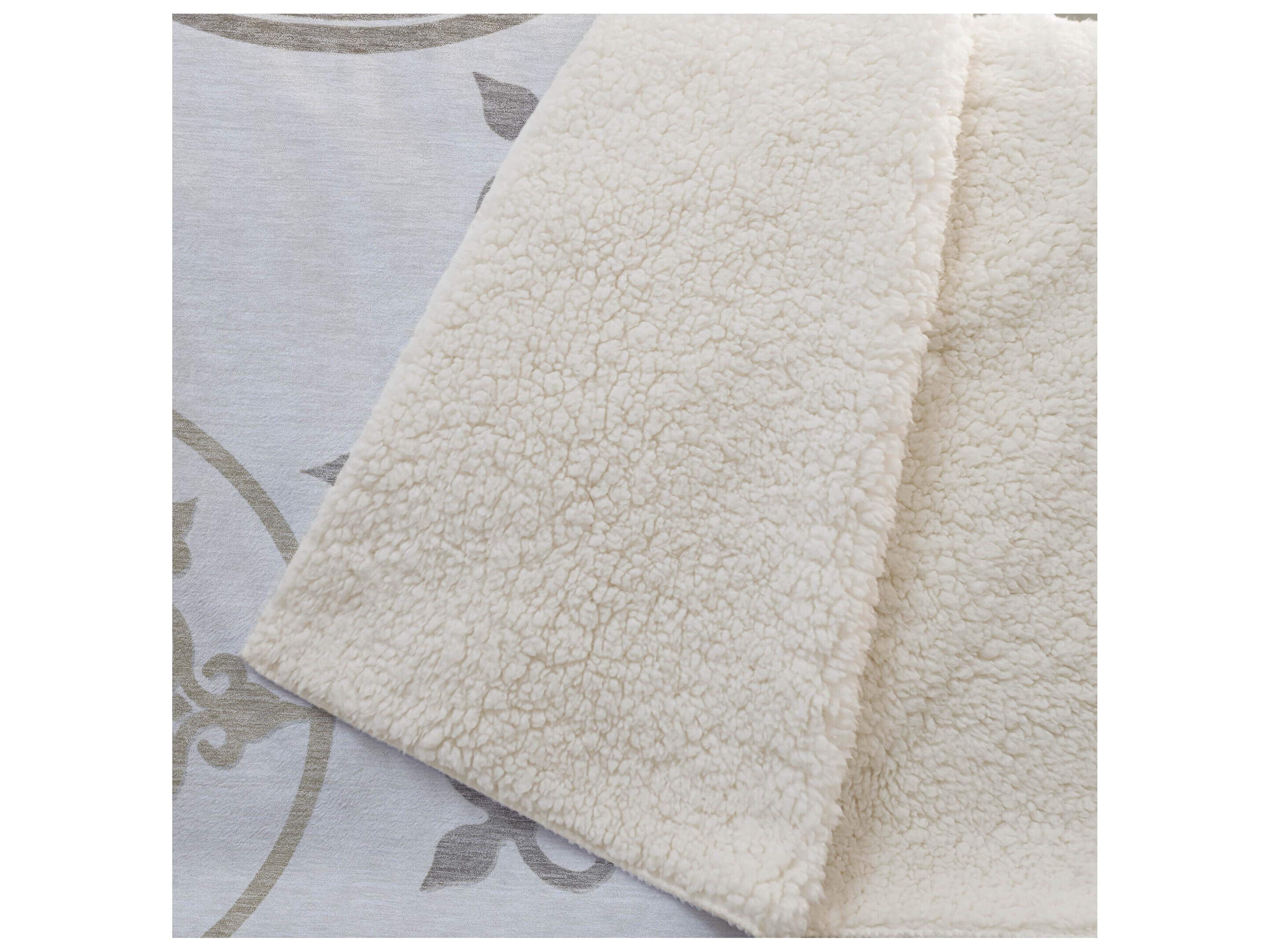 Dalyn Sherpa Ivory Polyester Throw
