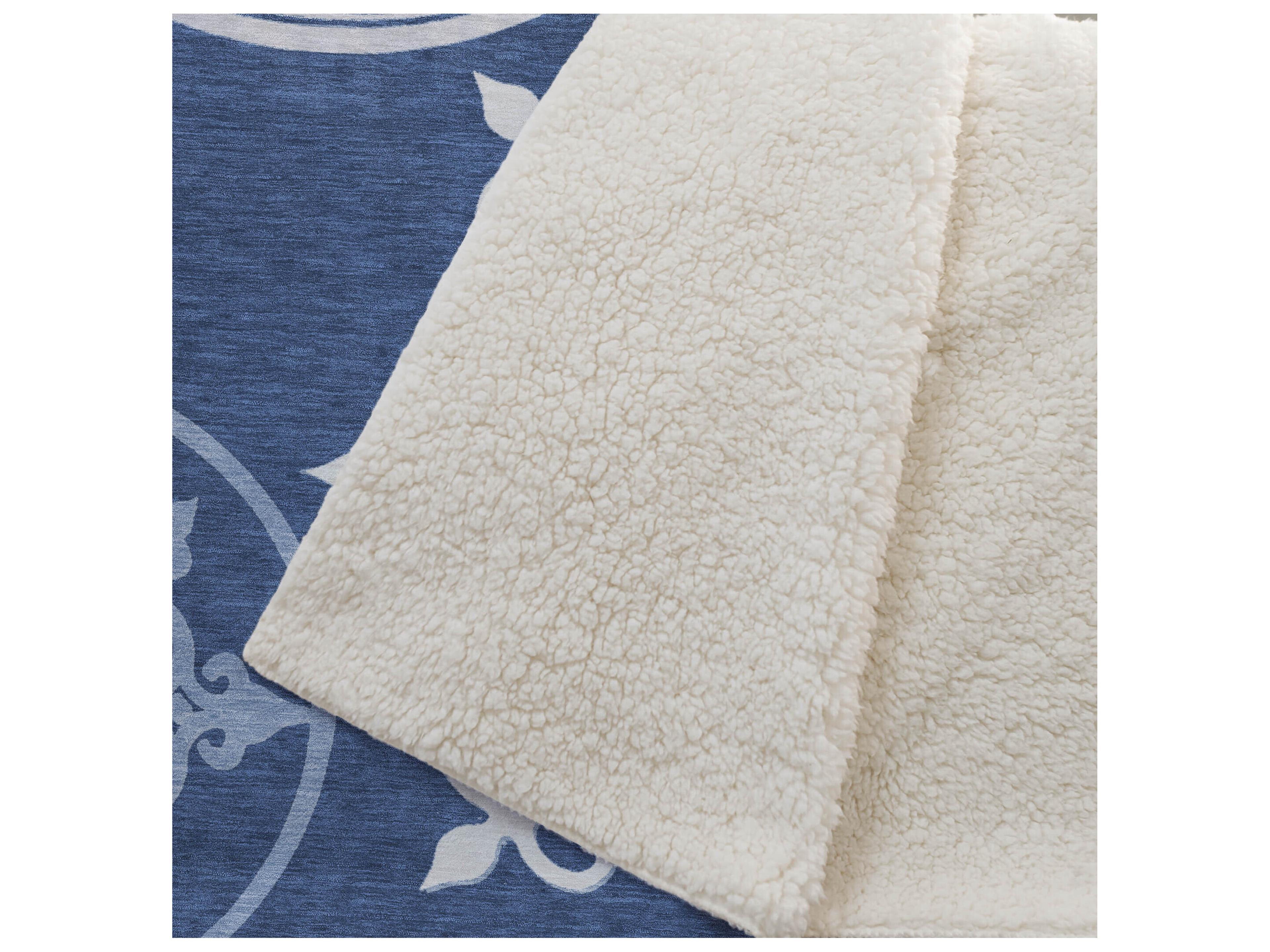 Dalyn Sherpa Blue Polyester Throw