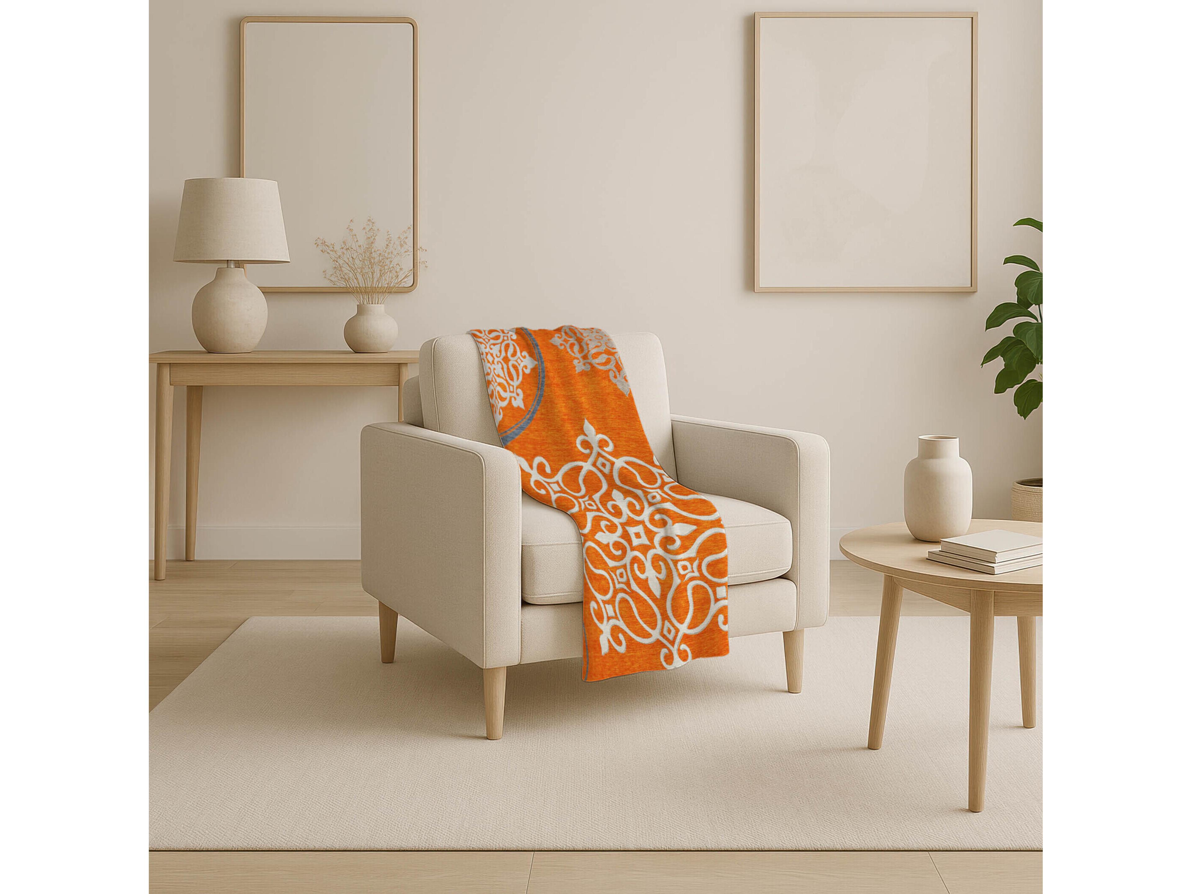 Dalyn Sherpa Orange Polyester Throw