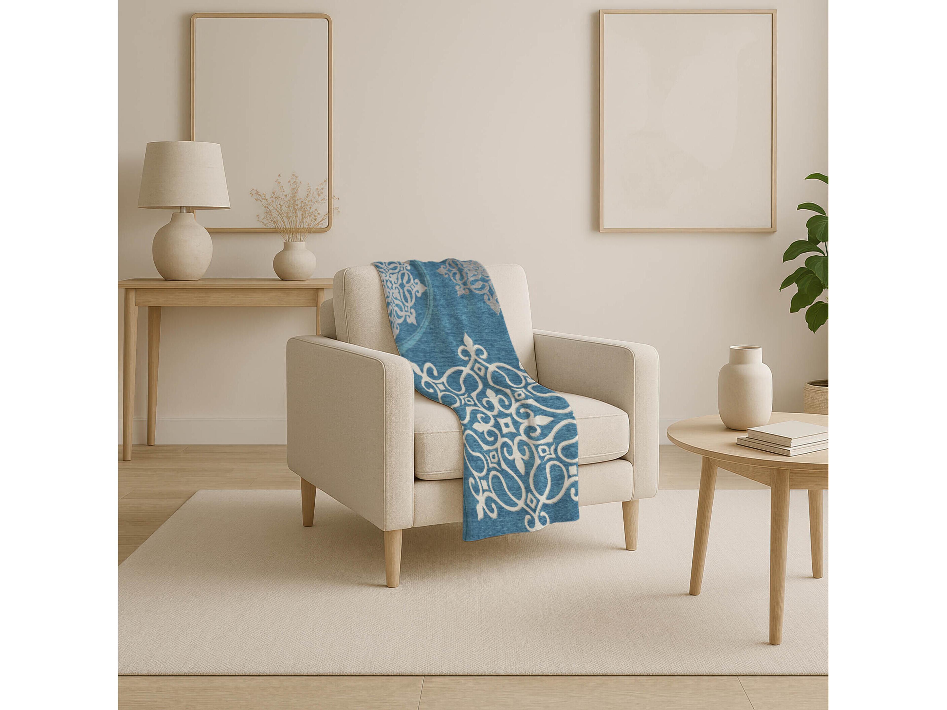 Dalyn Sherpa Teal Polyester Throw