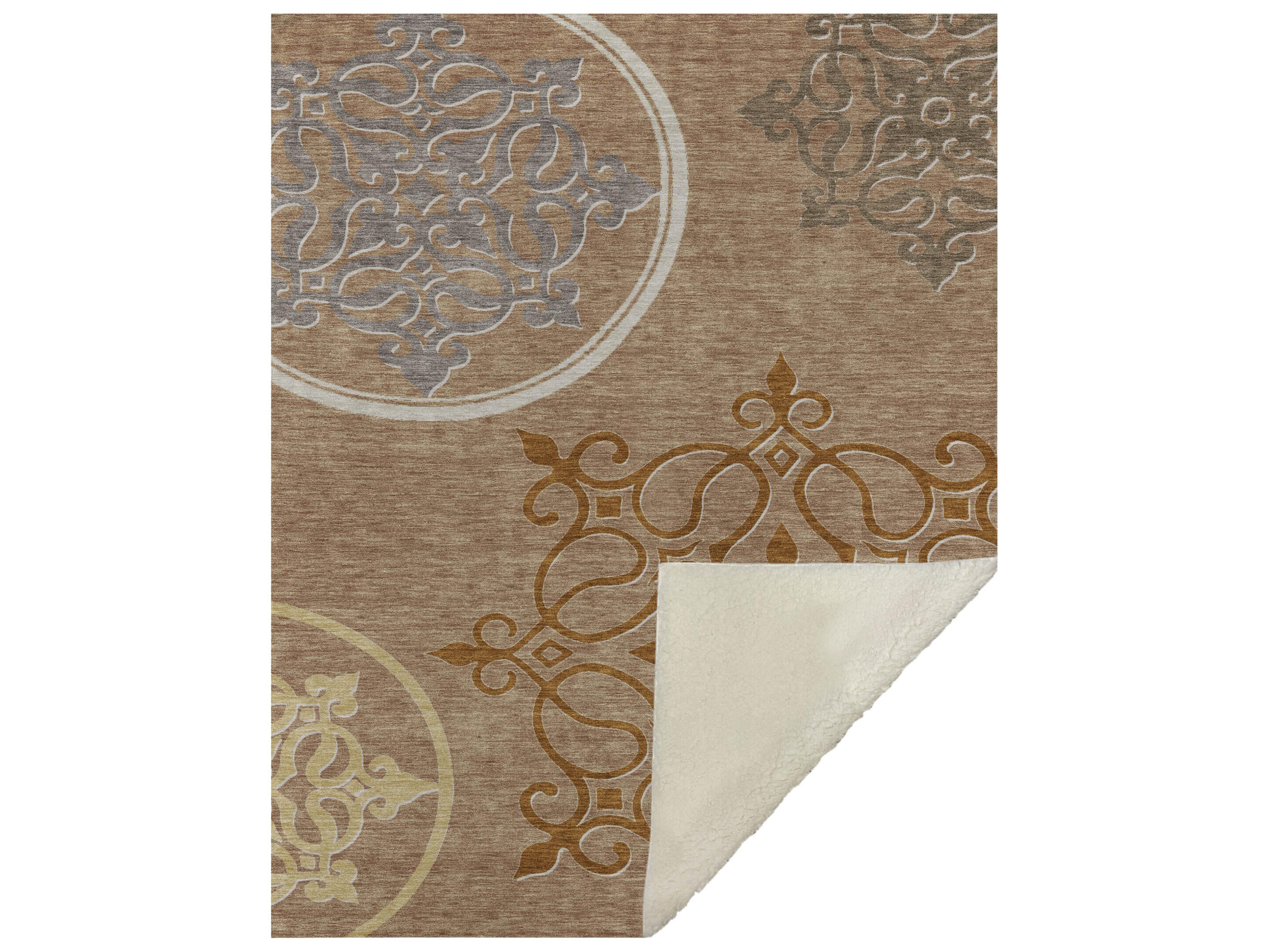 Dalyn Sherpa Orange Polyester Throw