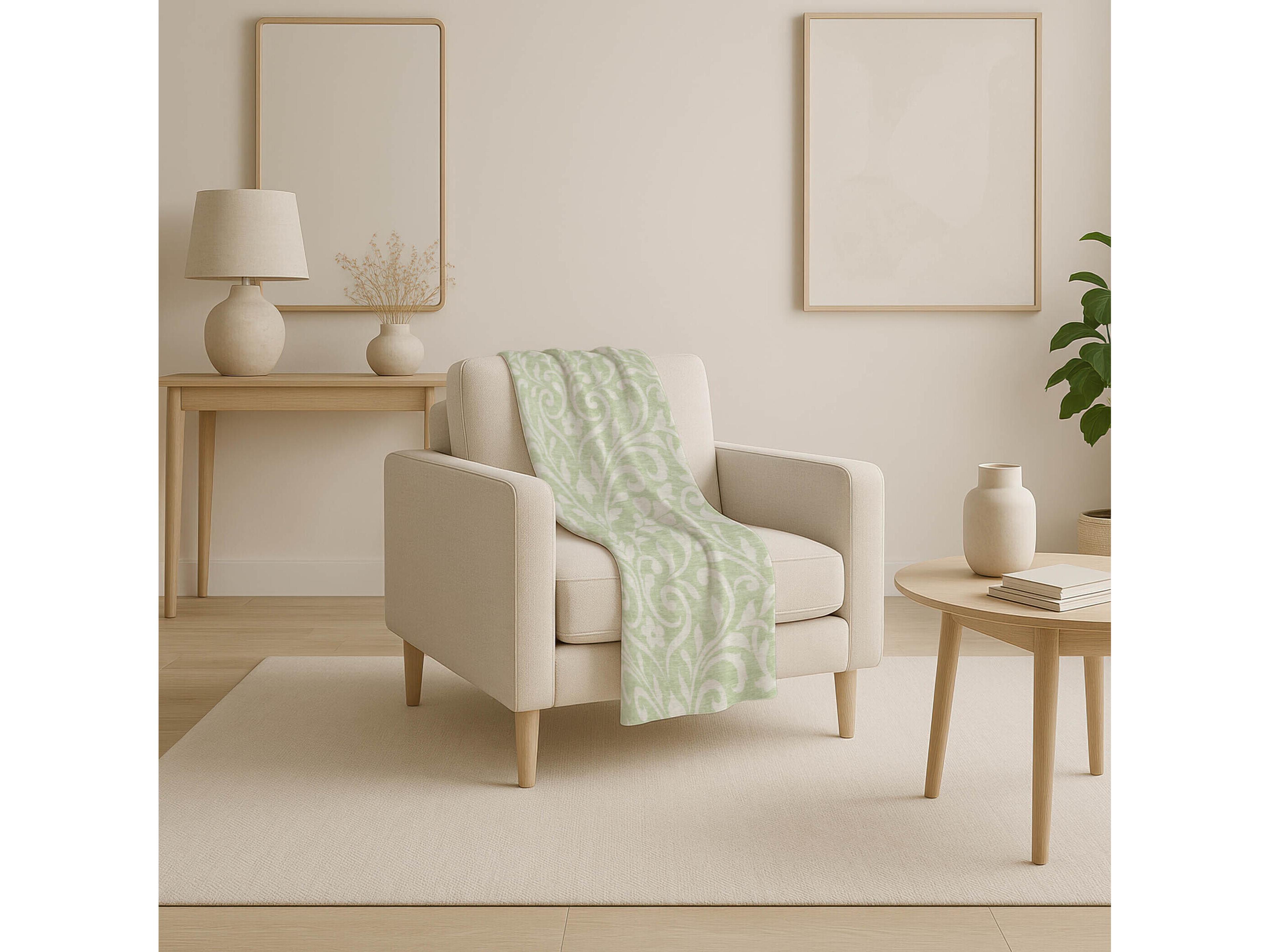 Dalyn Sherpa Green Polyester Throw