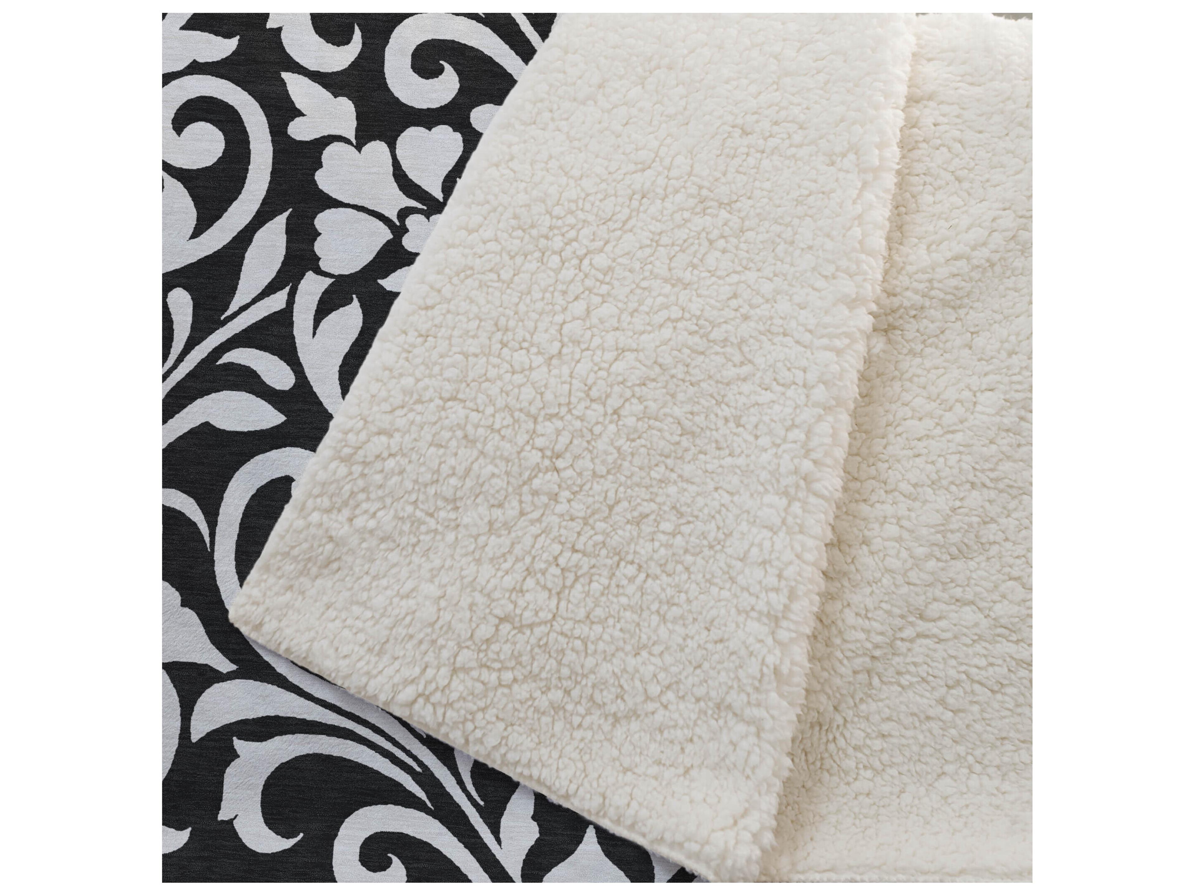 Dalyn Sherpa Black Polyester Throw