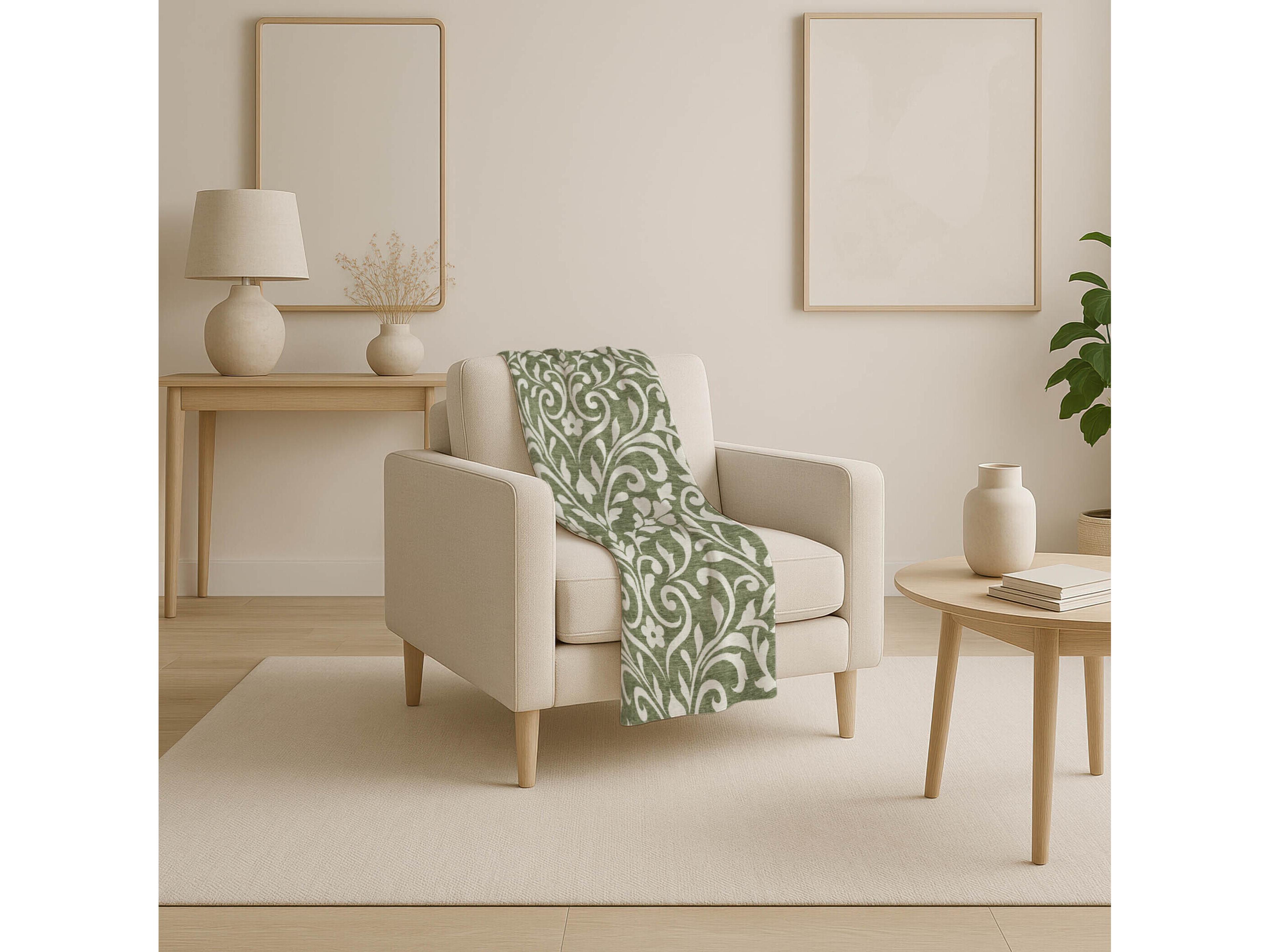 Dalyn Sherpa Green Polyester Throw