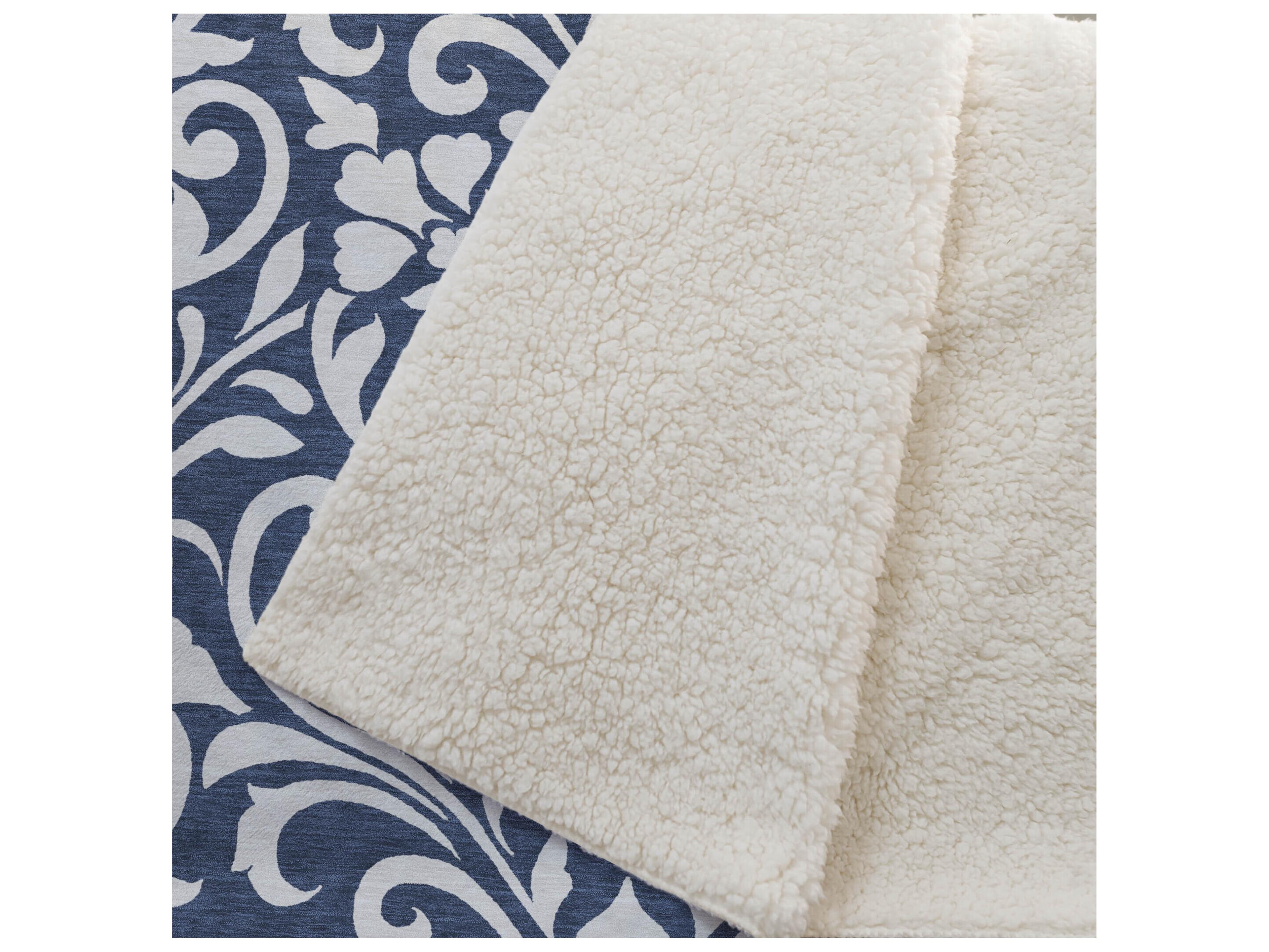 Dalyn Sherpa Blue Polyester Throw