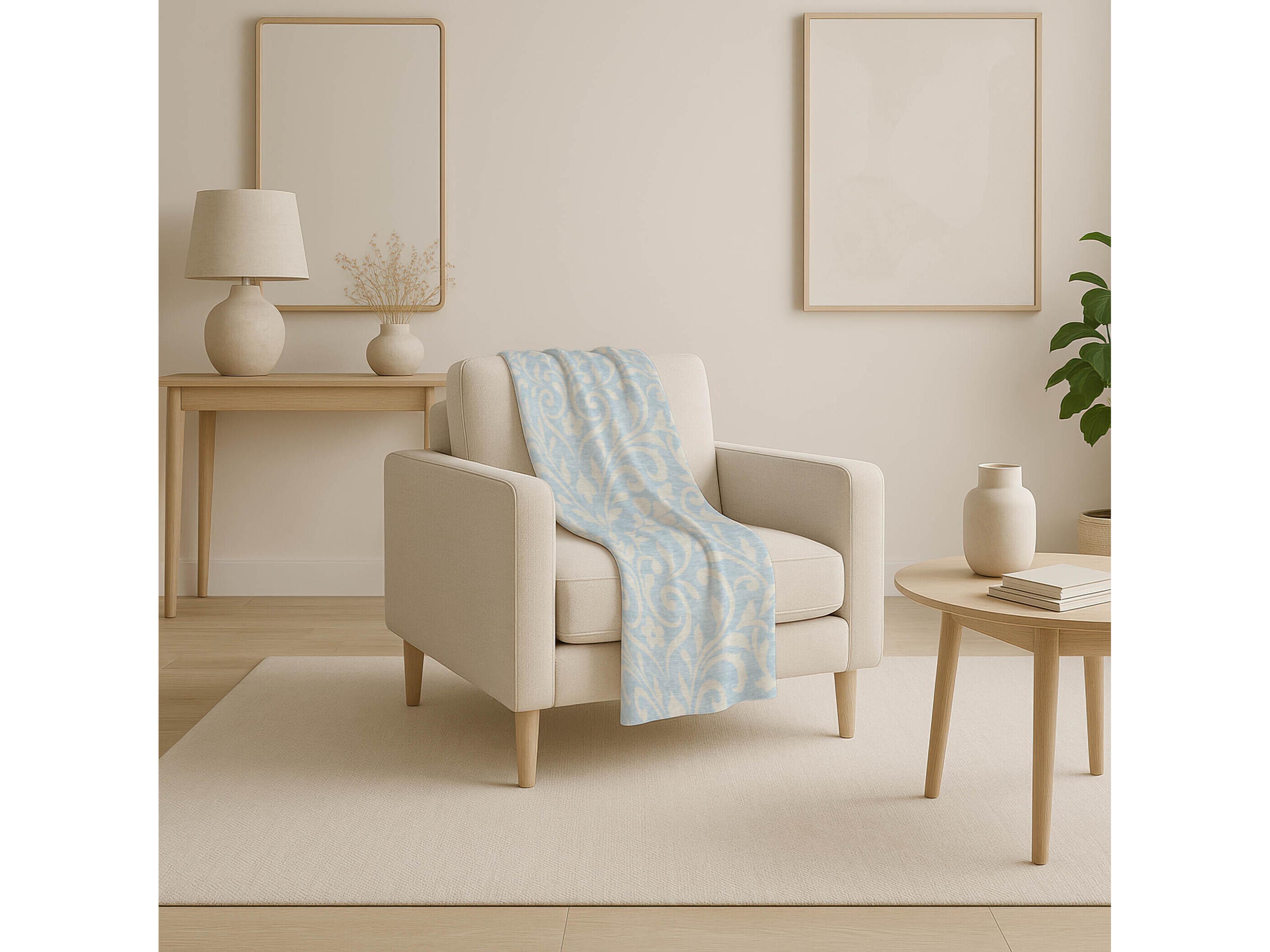 Dalyn Sherpa Blue Polyester Throw