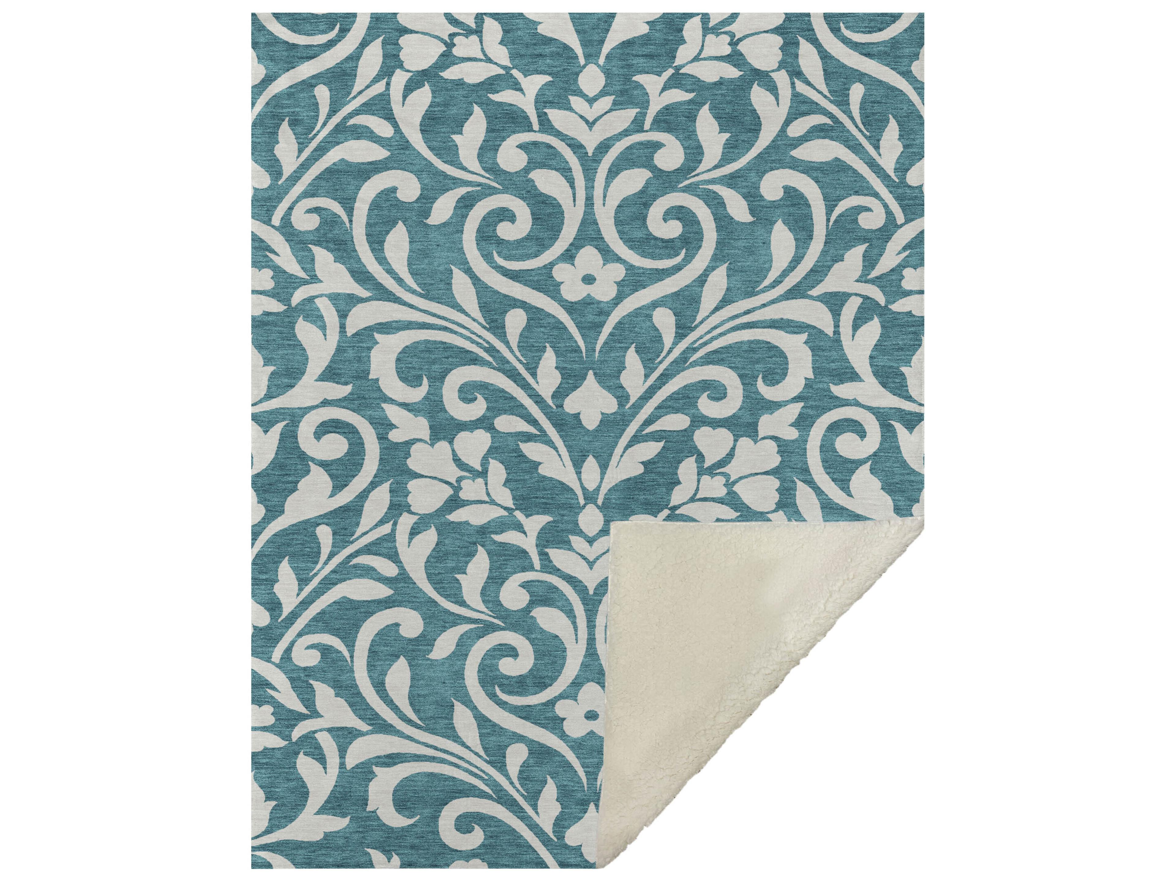 Dalyn Sherpa Teal Polyester Throw