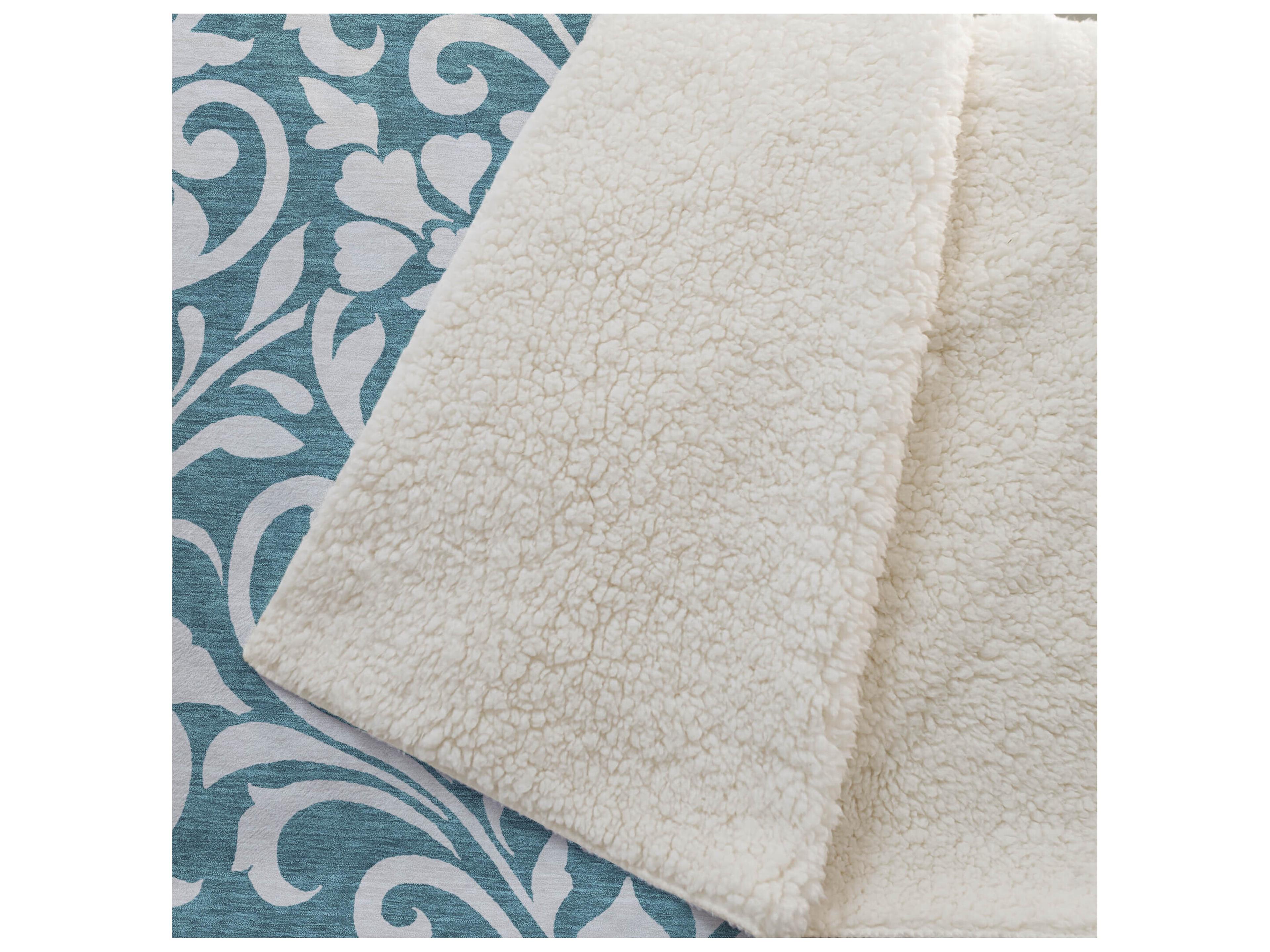 Dalyn Sherpa Teal Polyester Throw