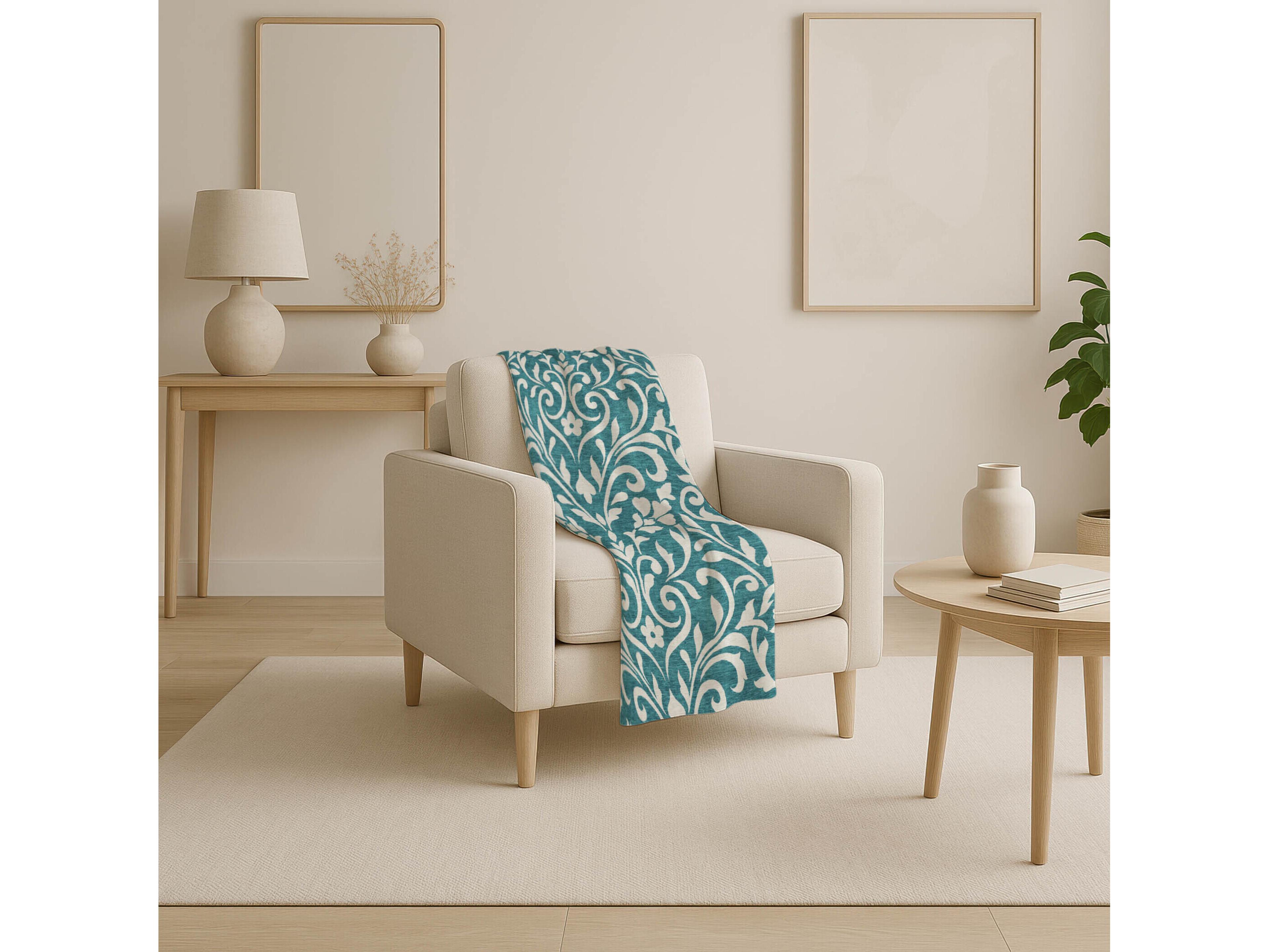 Dalyn Sherpa Teal Polyester Throw