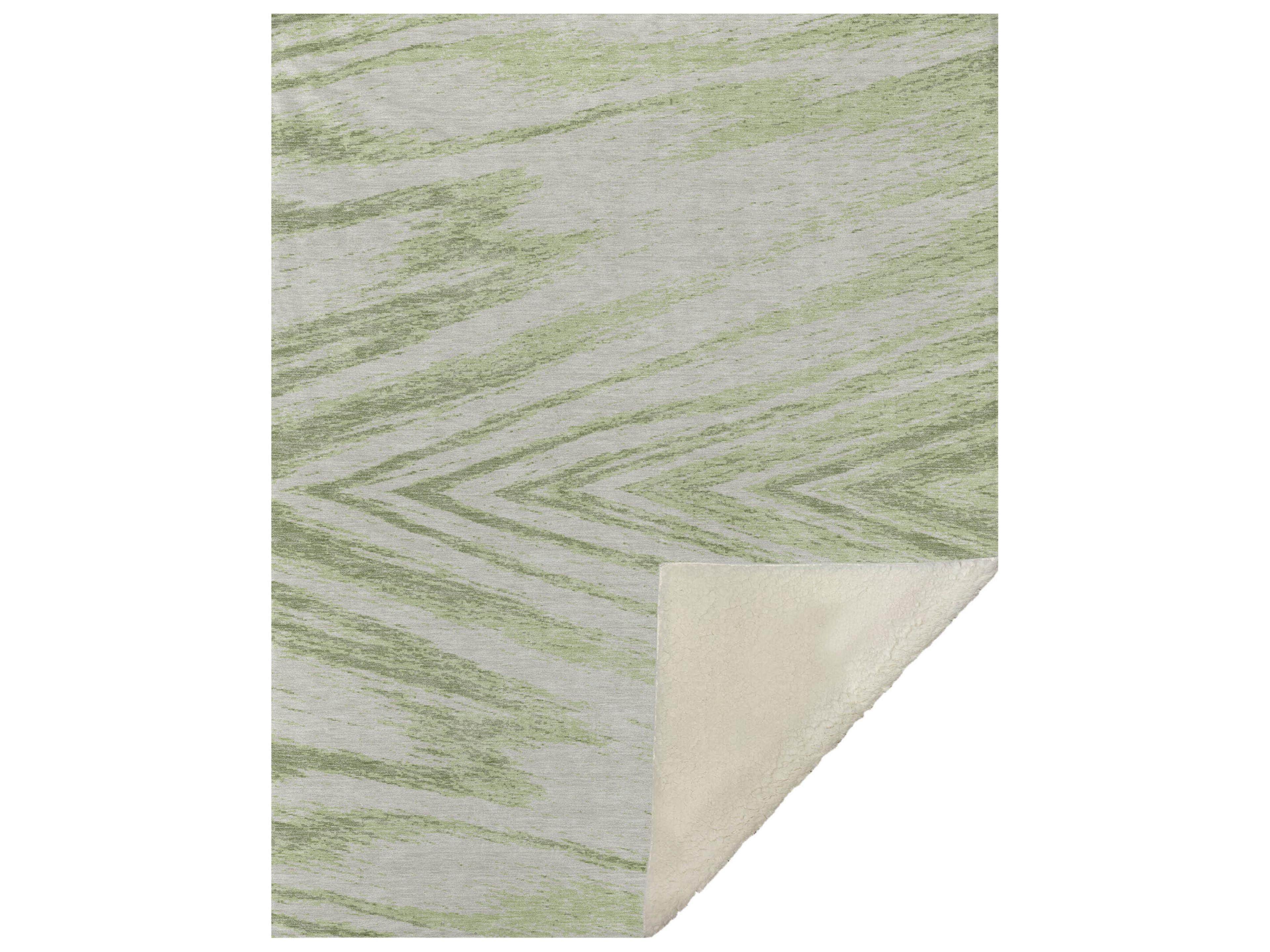 Sherpa Green Polyester Throw