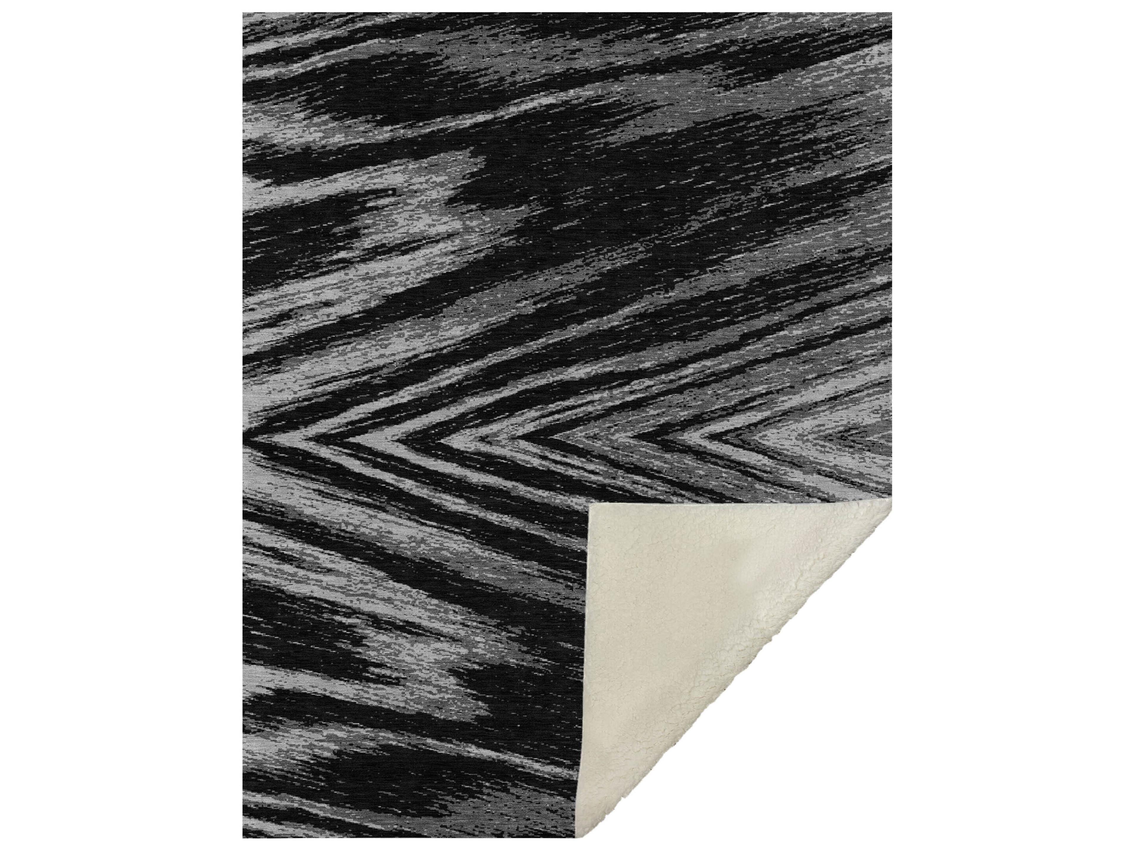 Sherpa Black Polyester Throw