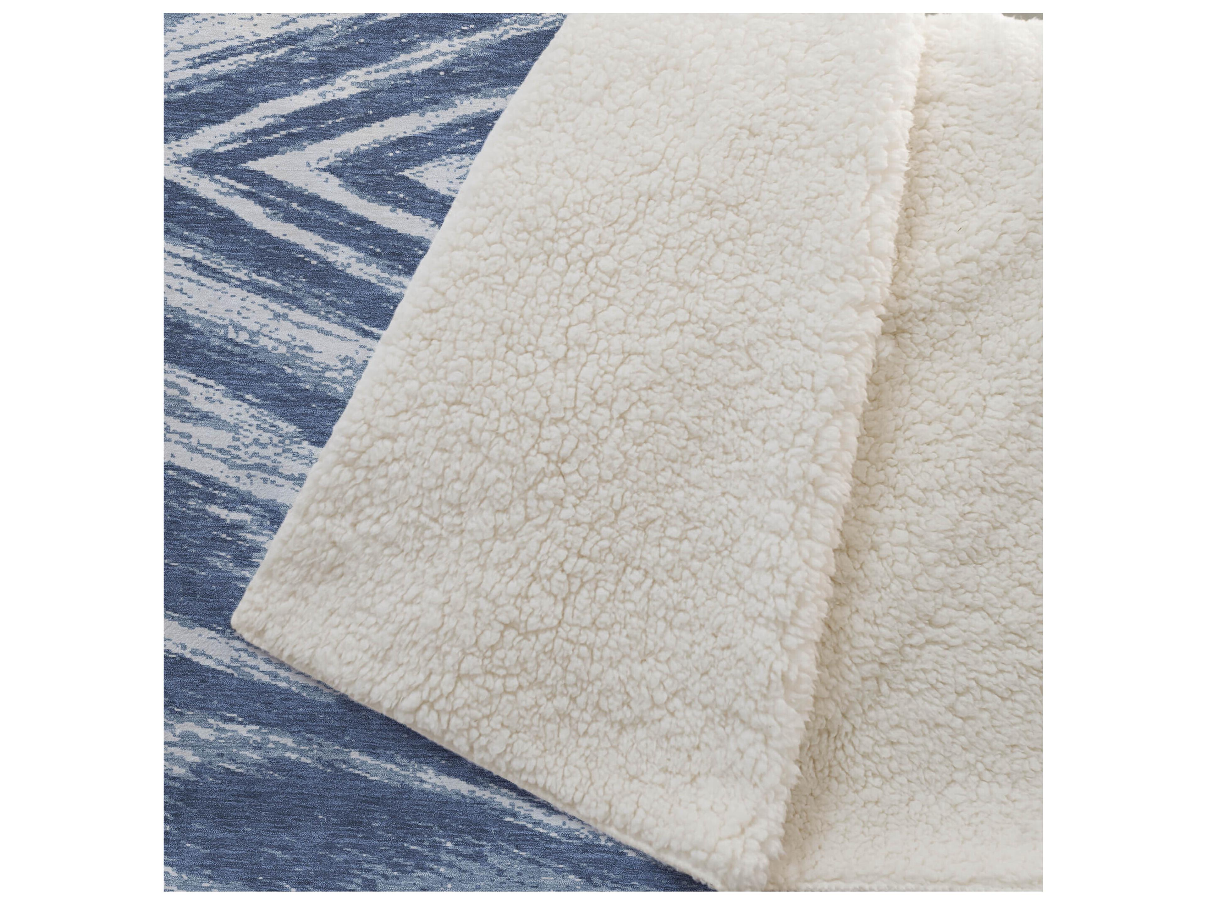 Dalyn Sherpa Blue Polyester Throw