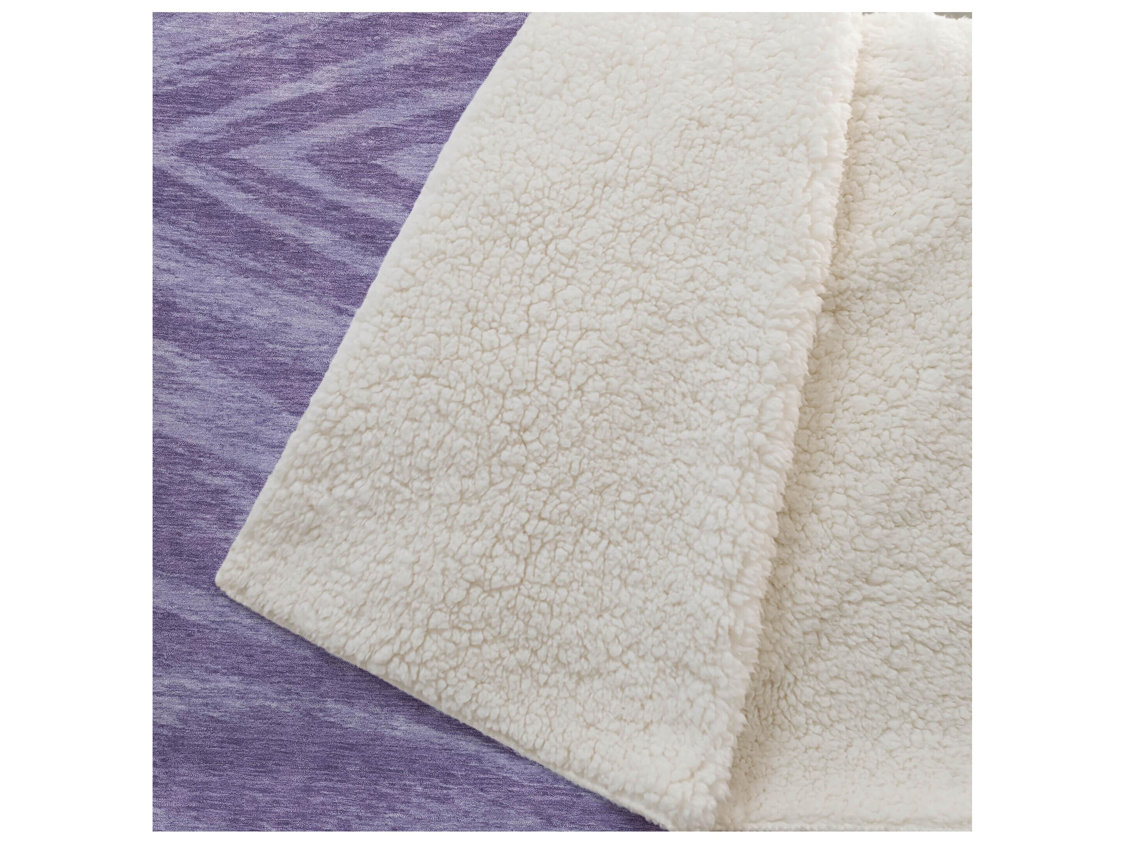 Dalyn Sherpa Purple Polyester Throw