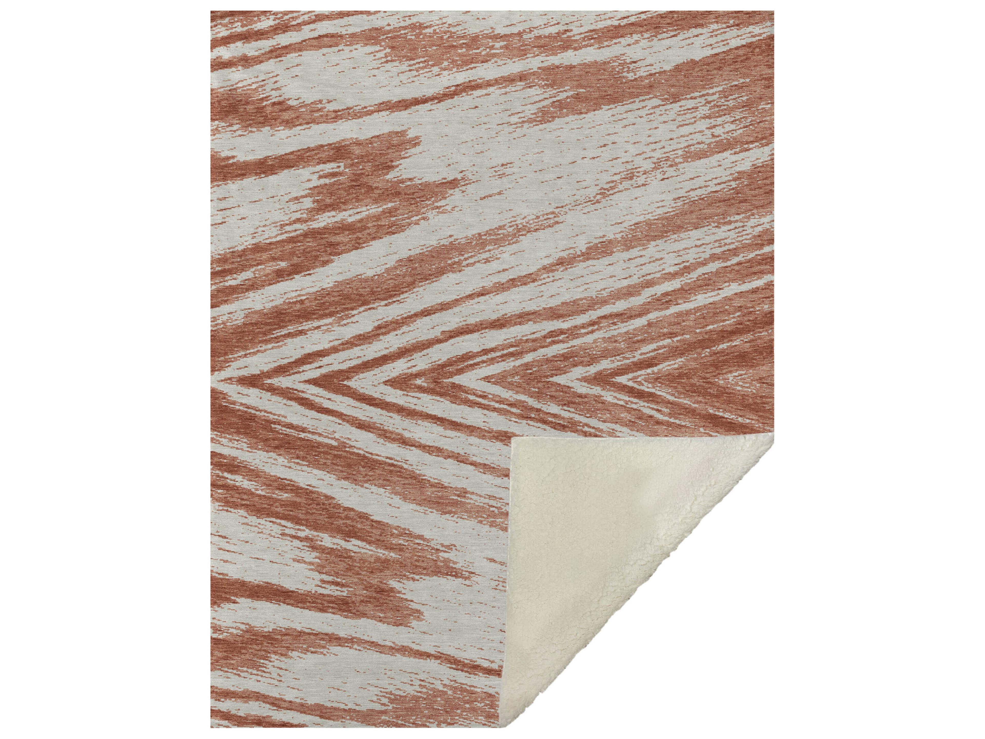 Dalyn Sherpa Orange Polyester Throw