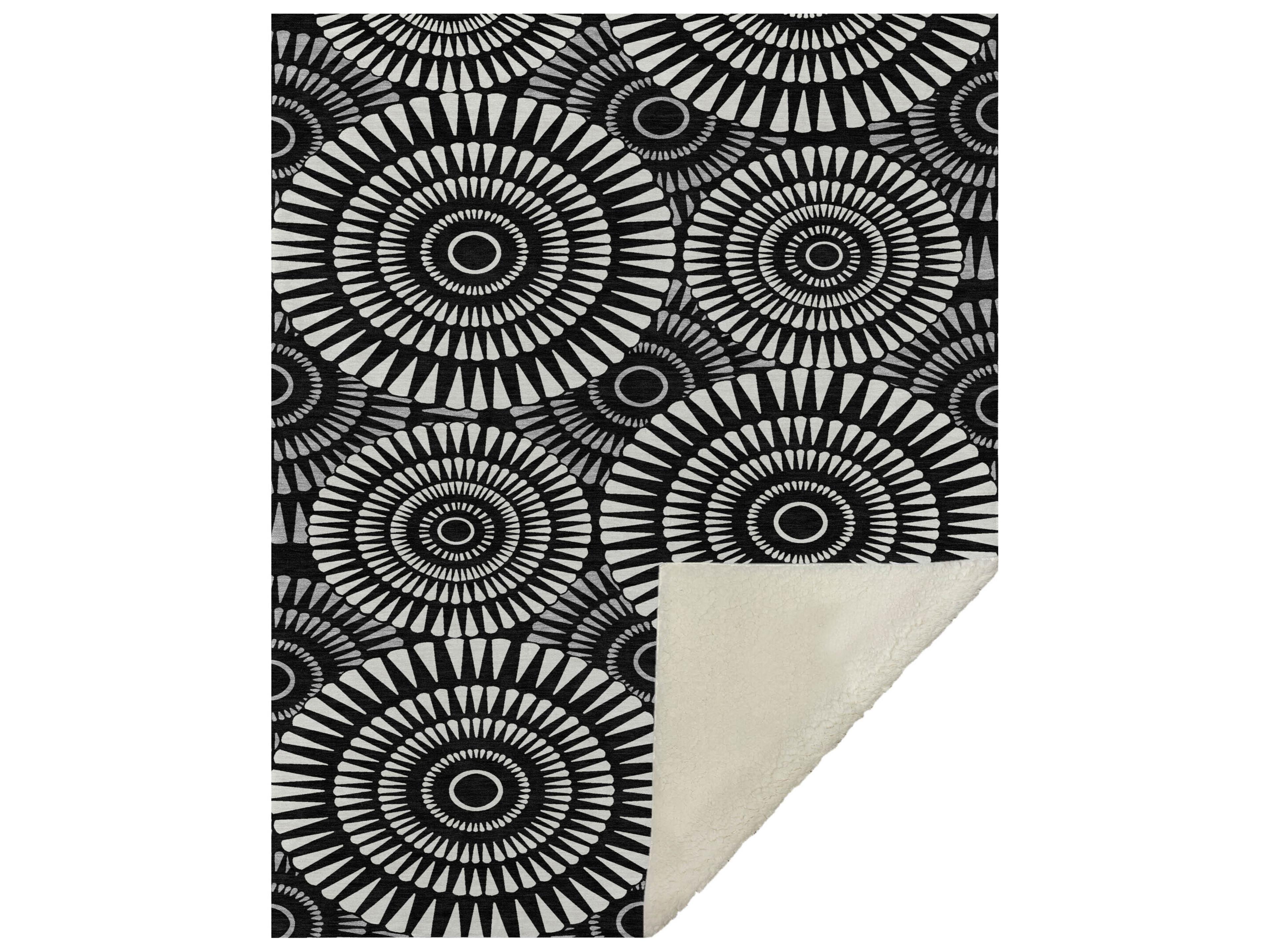 Sherpa Black Polyester Throw