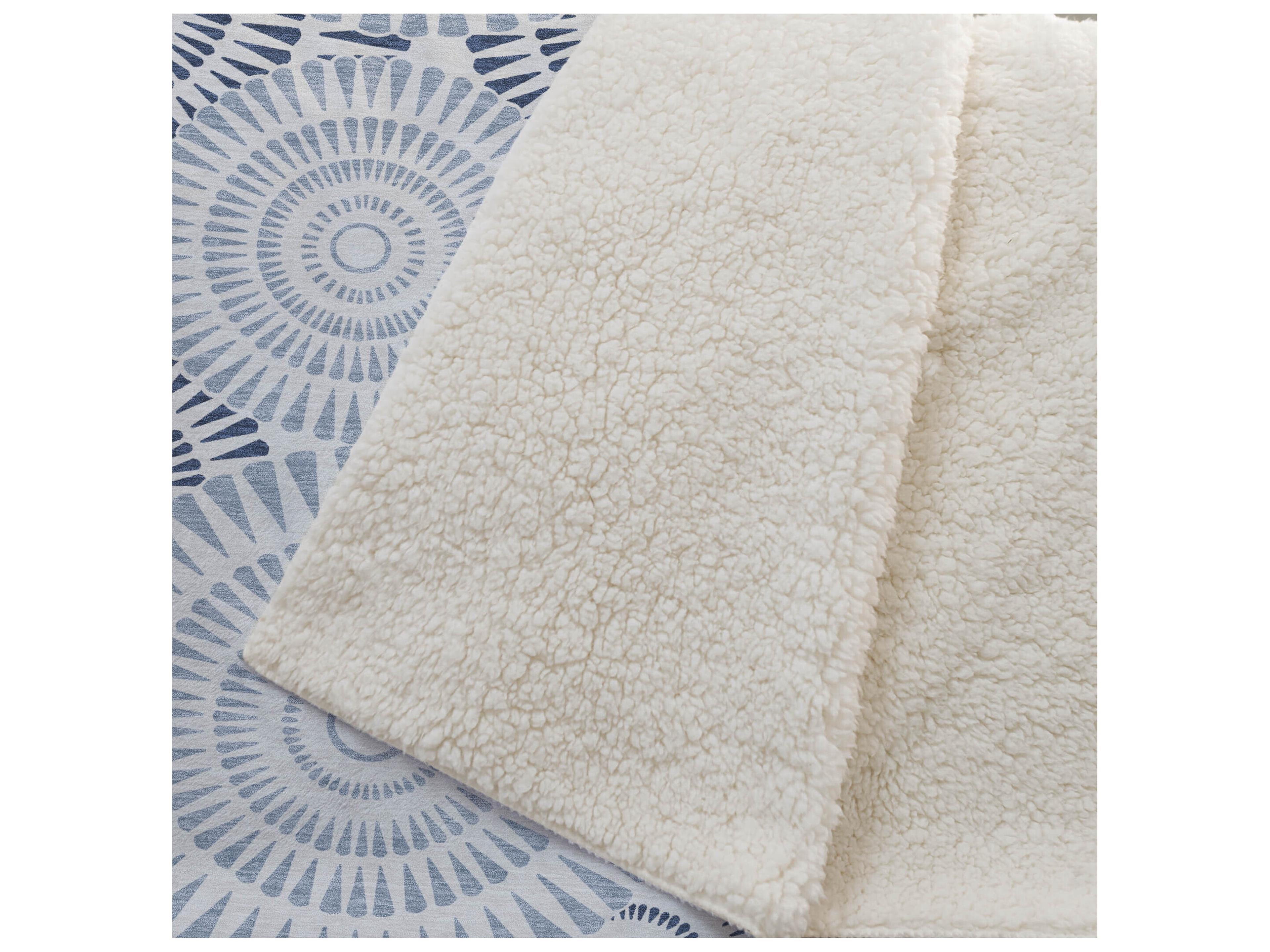 Dalyn Sherpa Blue Polyester Throw