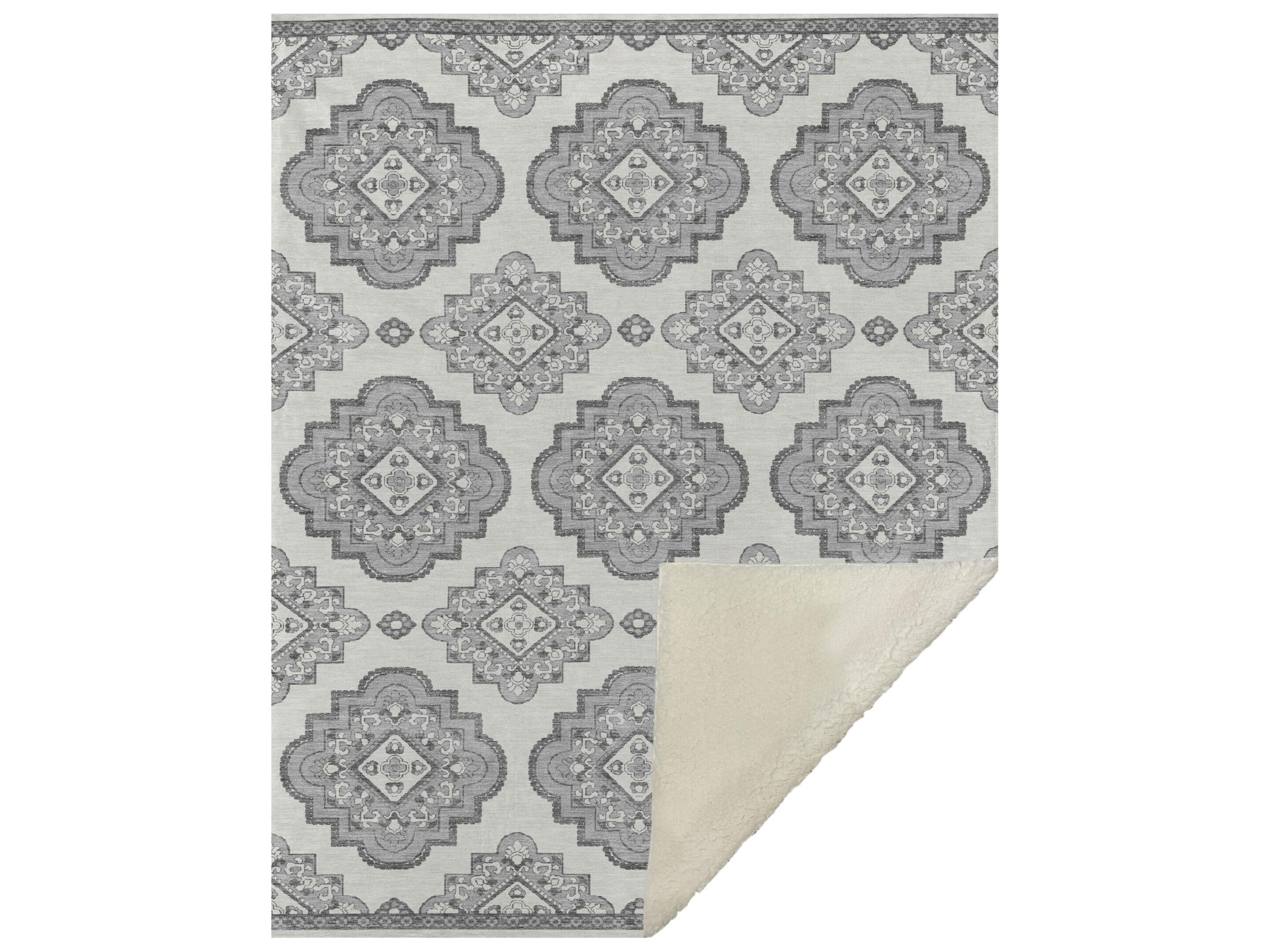 Dalyn Sherpa Gray Polyester Throw