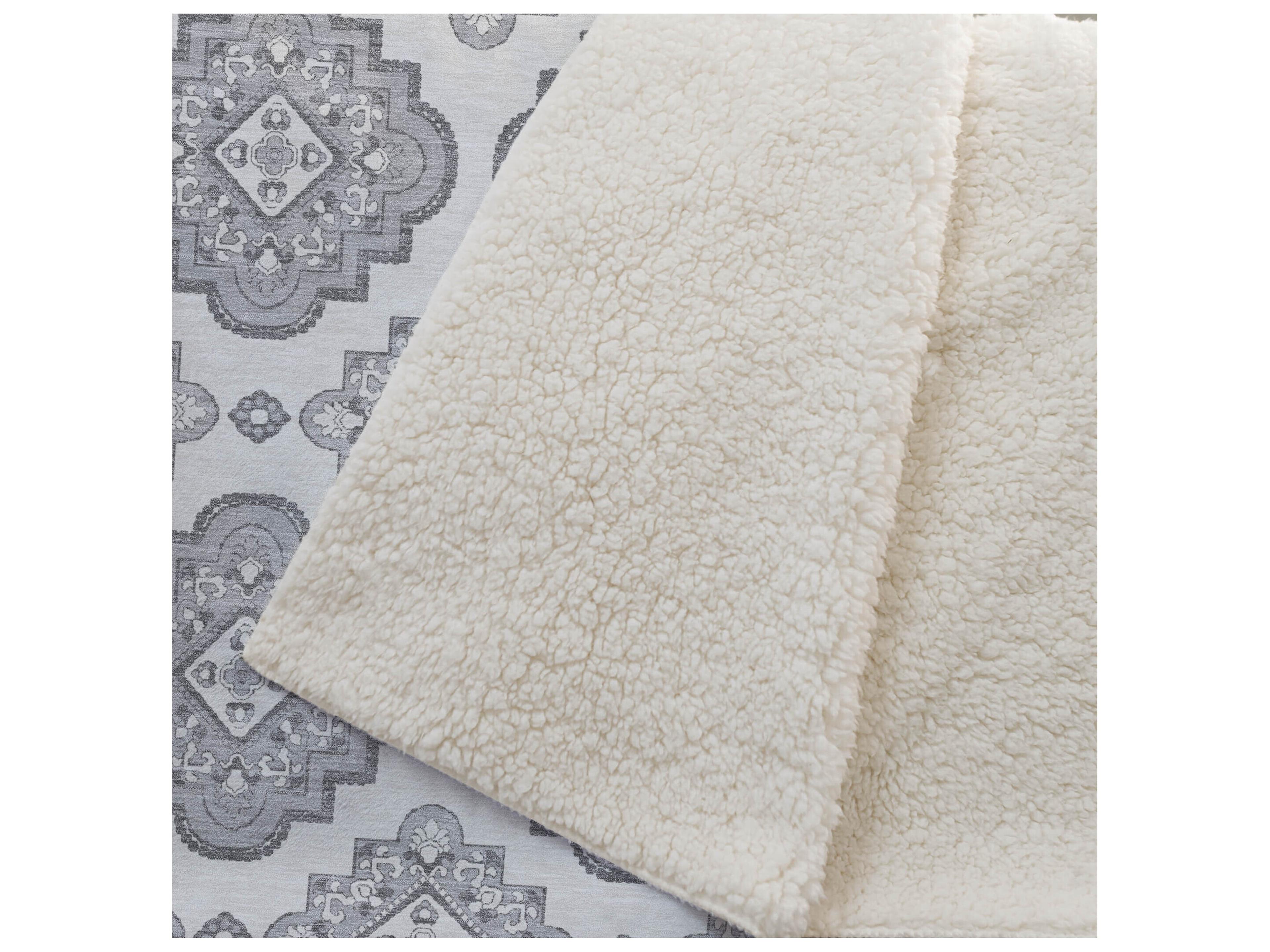 Dalyn Sherpa Gray Polyester Throw