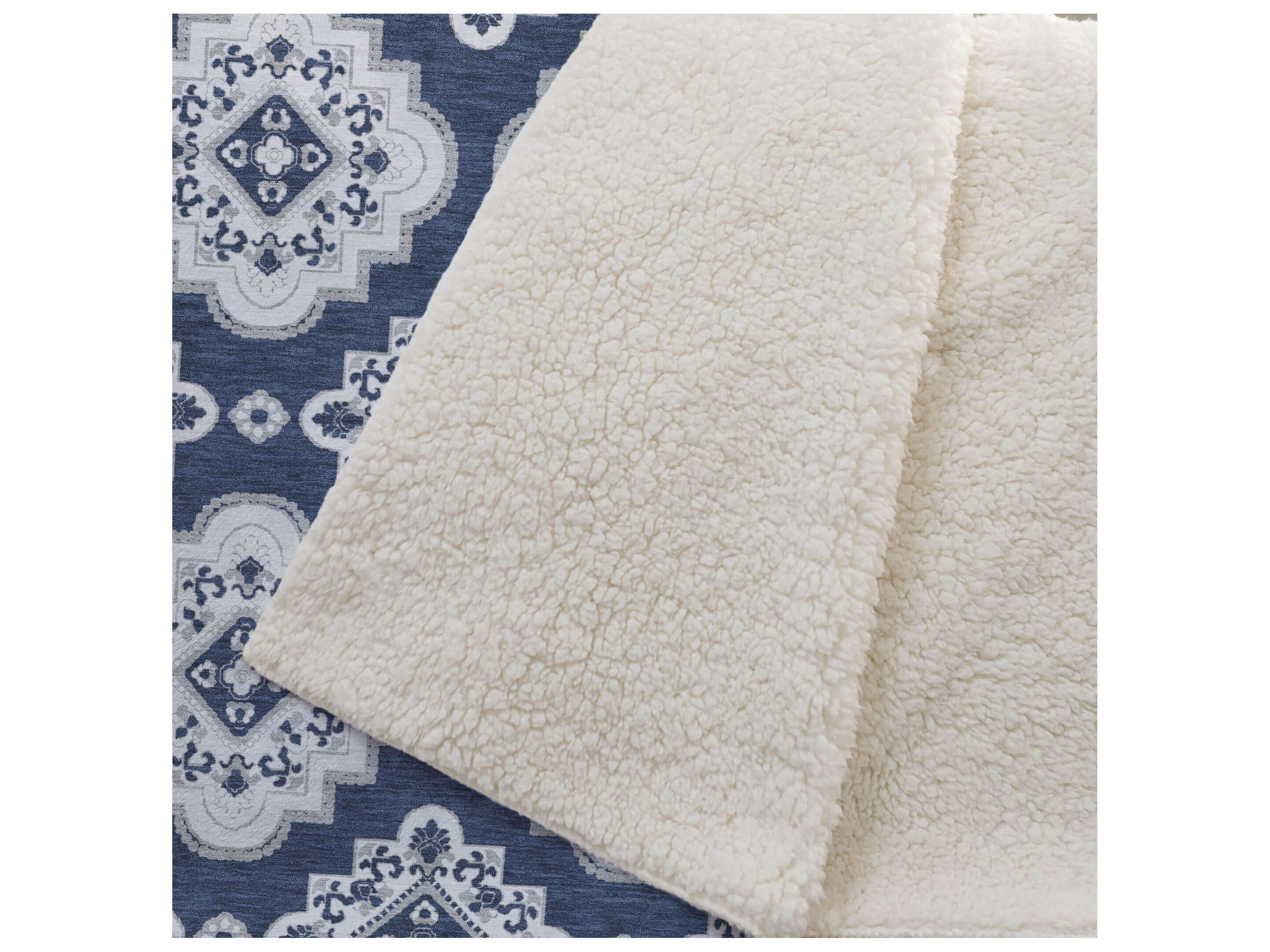 Dalyn Sherpa Blue Polyester Throw