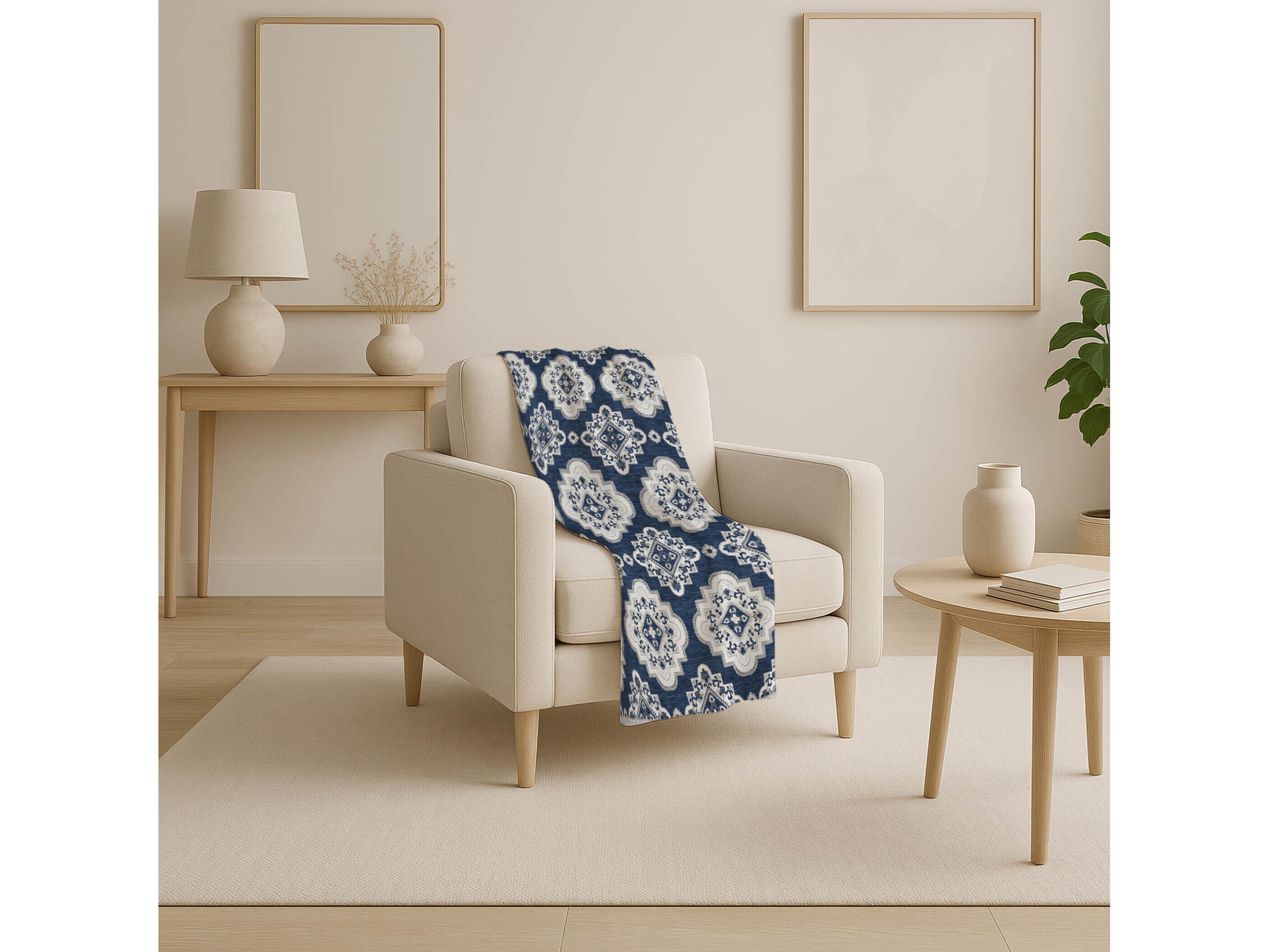 Dalyn Sherpa Blue Polyester Throw