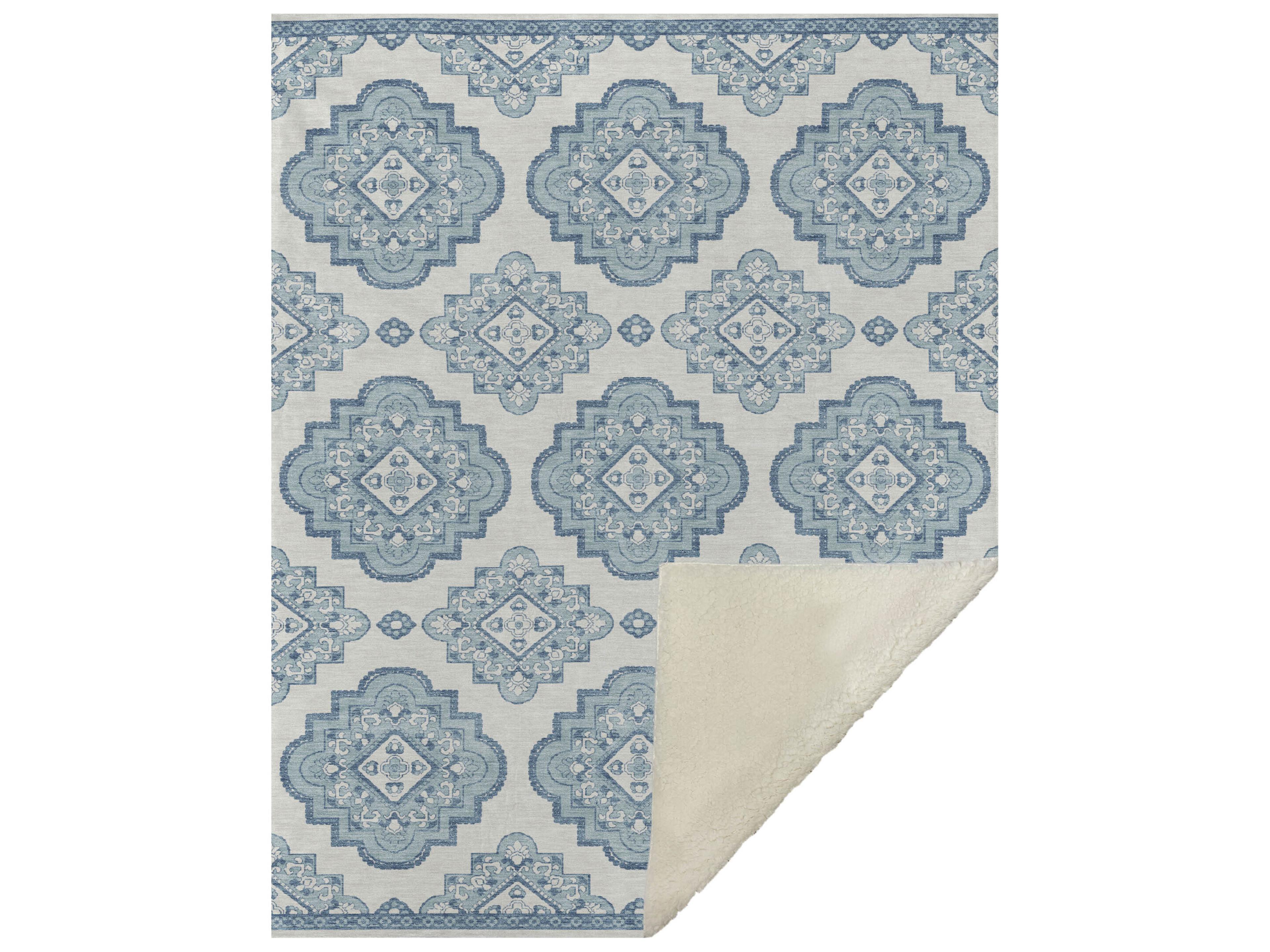 Dalyn Sherpa Teal Polyester Throw