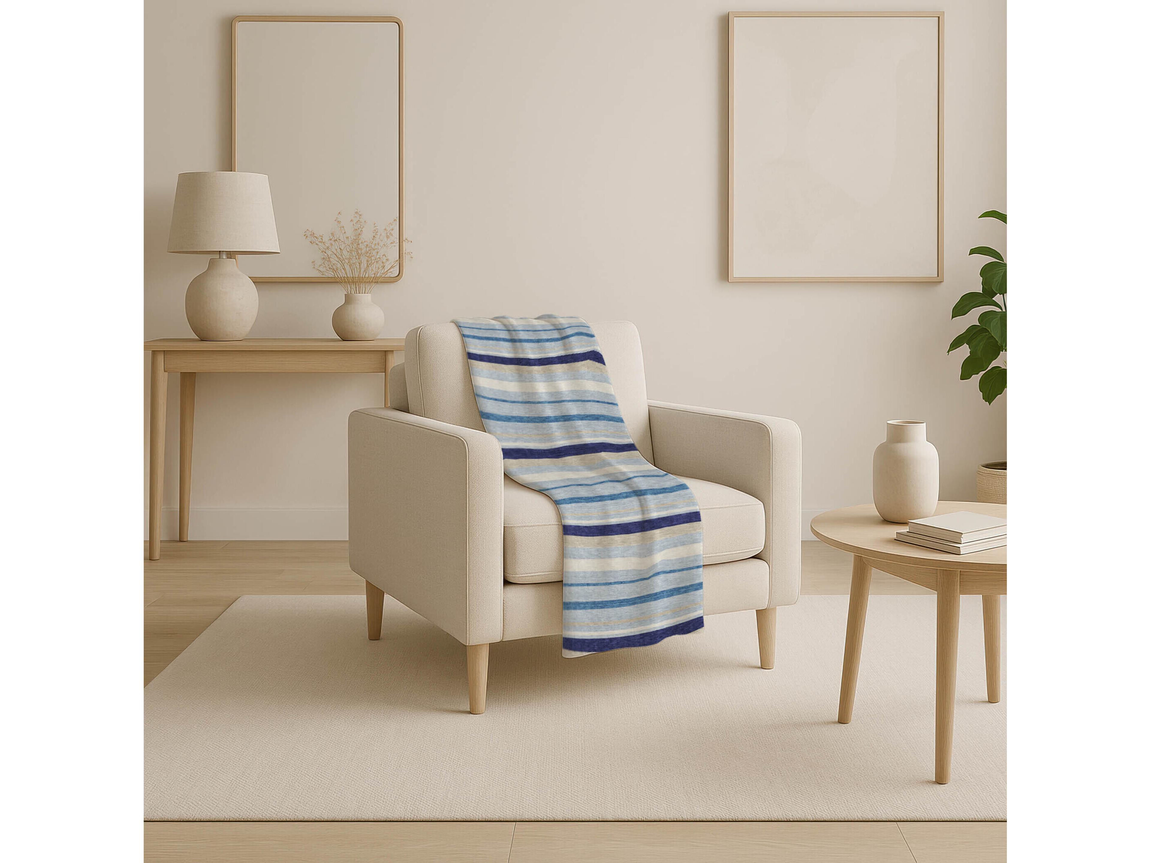 Dalyn Sherpa Blue Polyester Throw