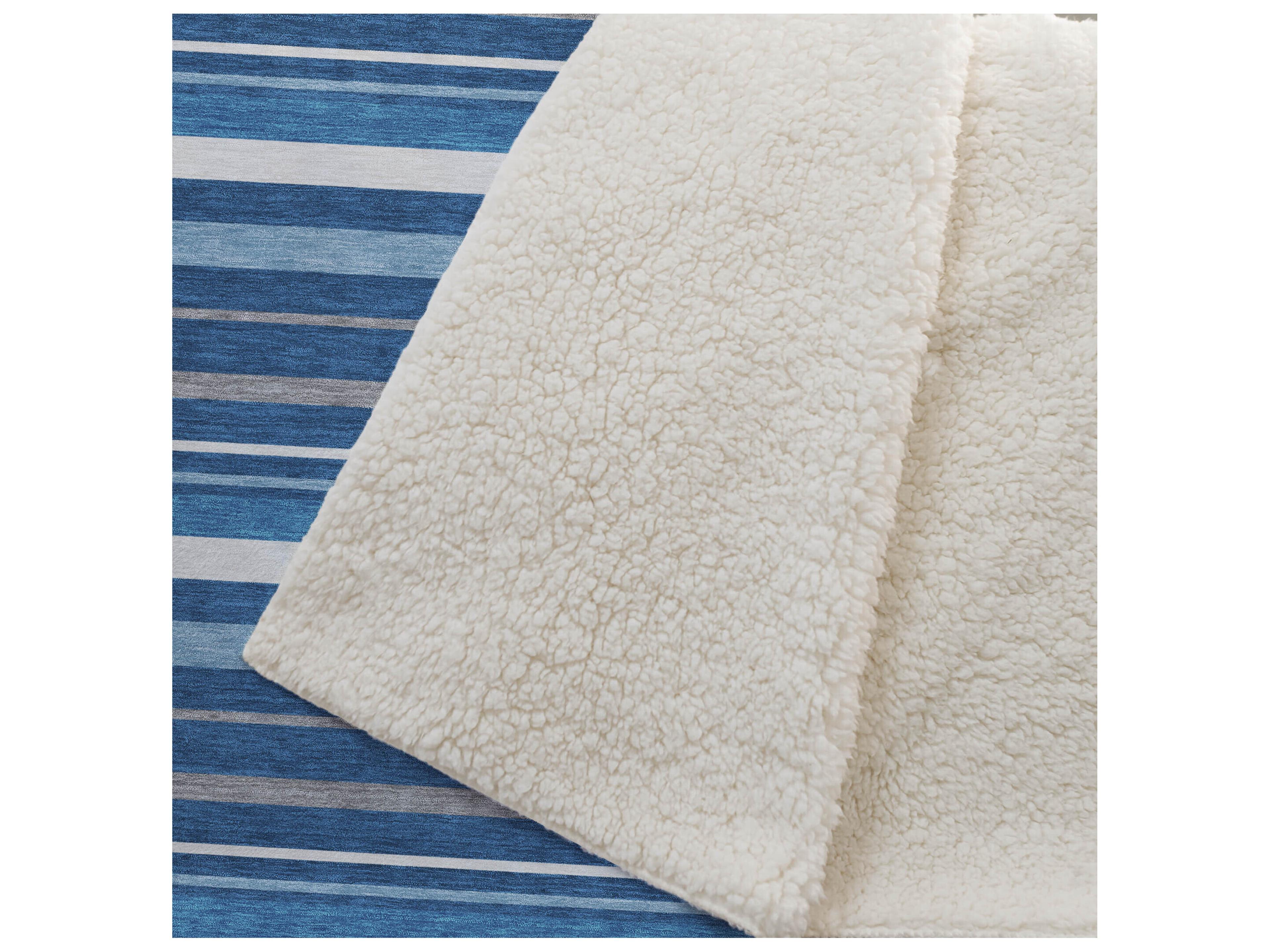 Dalyn Sherpa Blue Polyester Throw