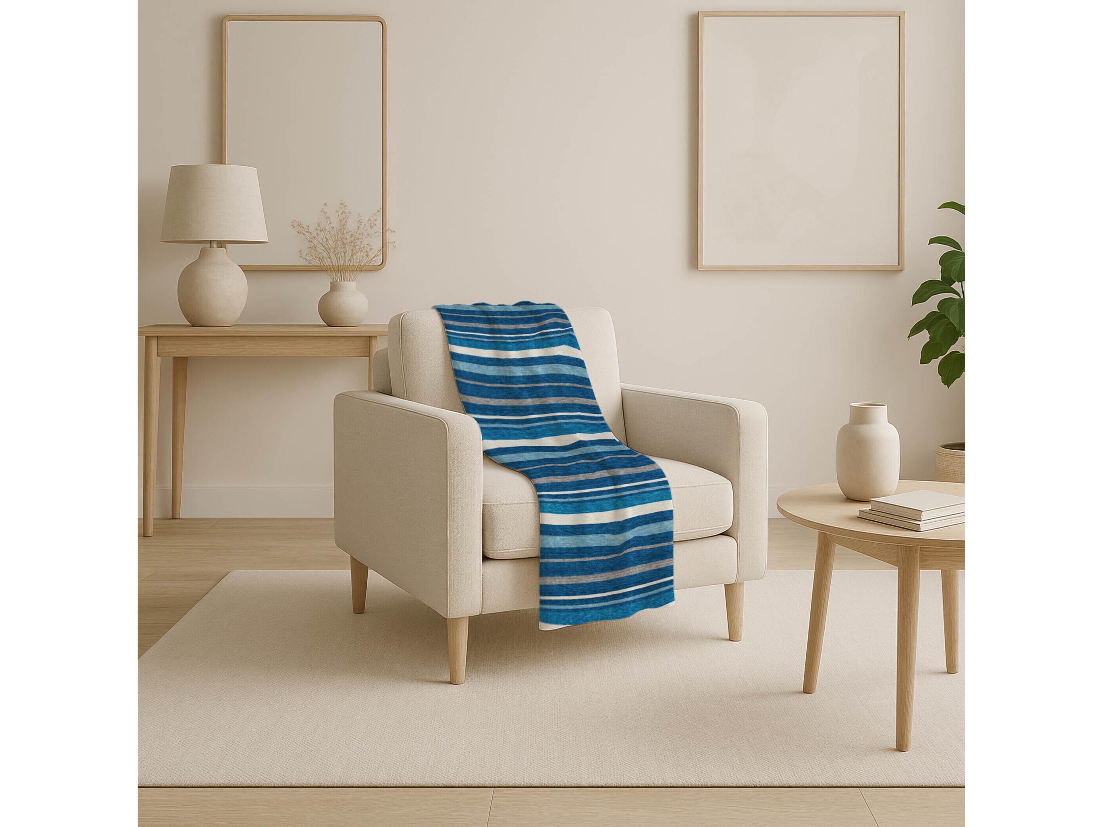 Dalyn Sherpa Blue Polyester Throw