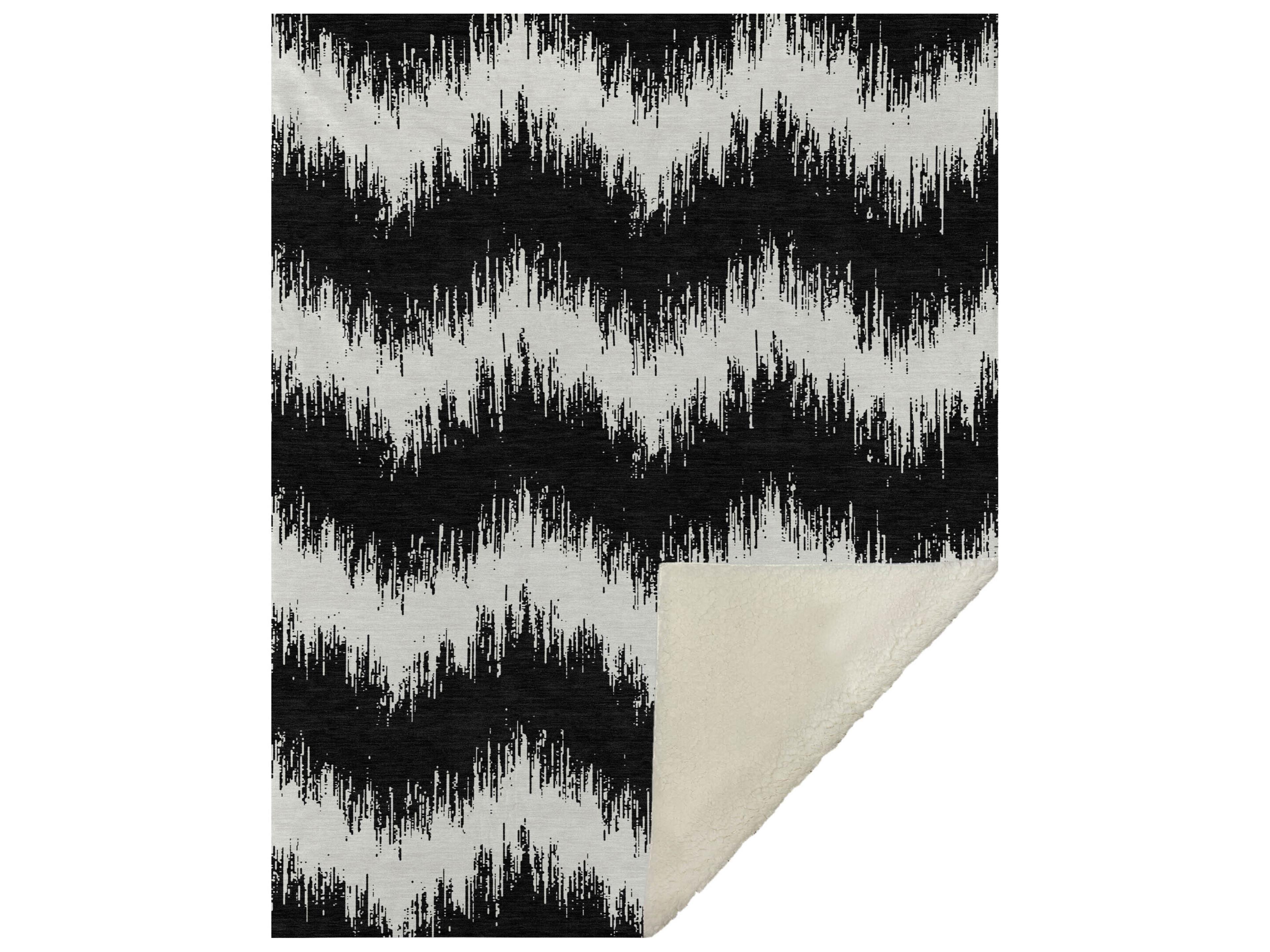 Sherpa Black Polyester Throw