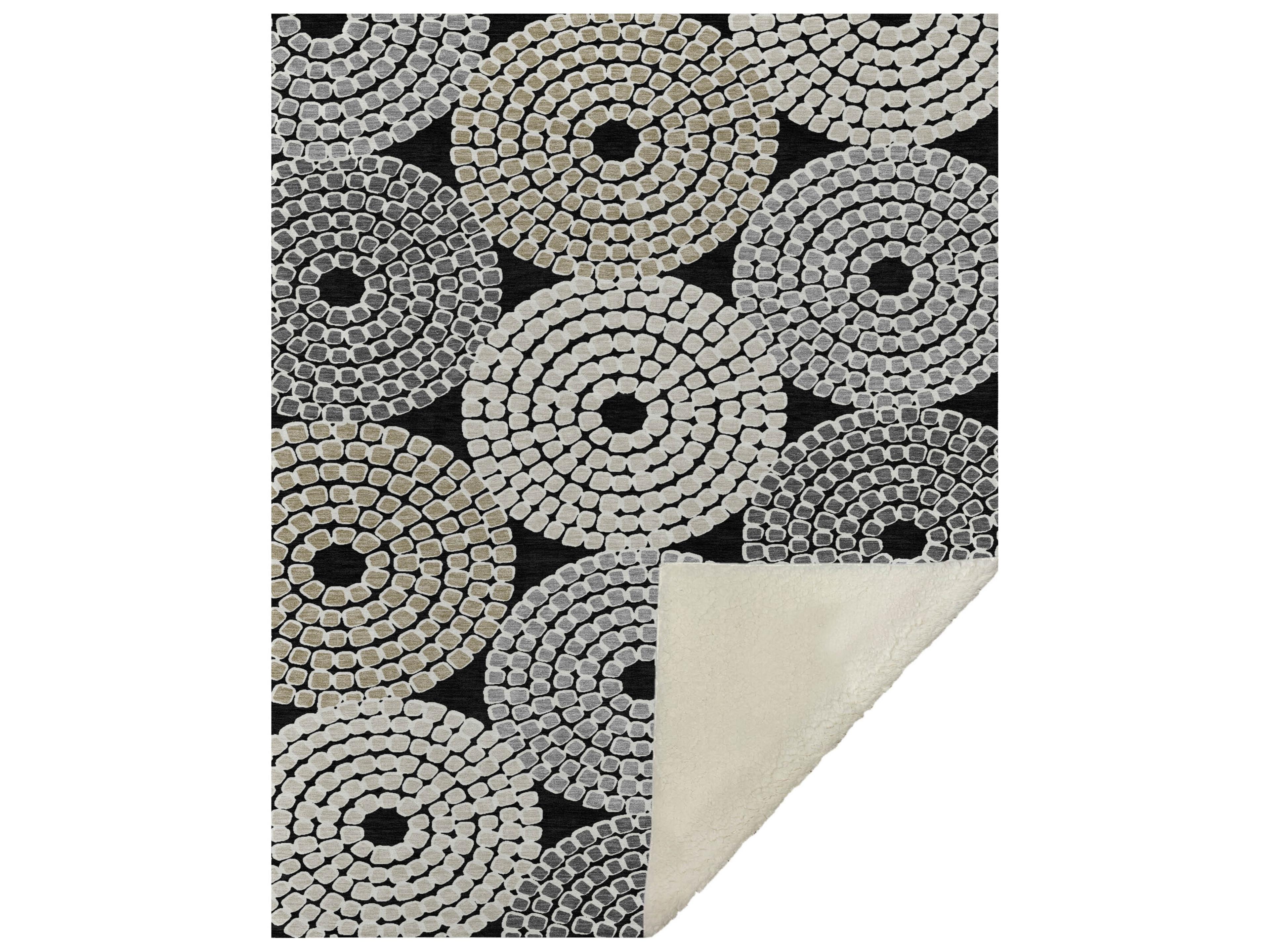 Sherpa Black Polyester Throw