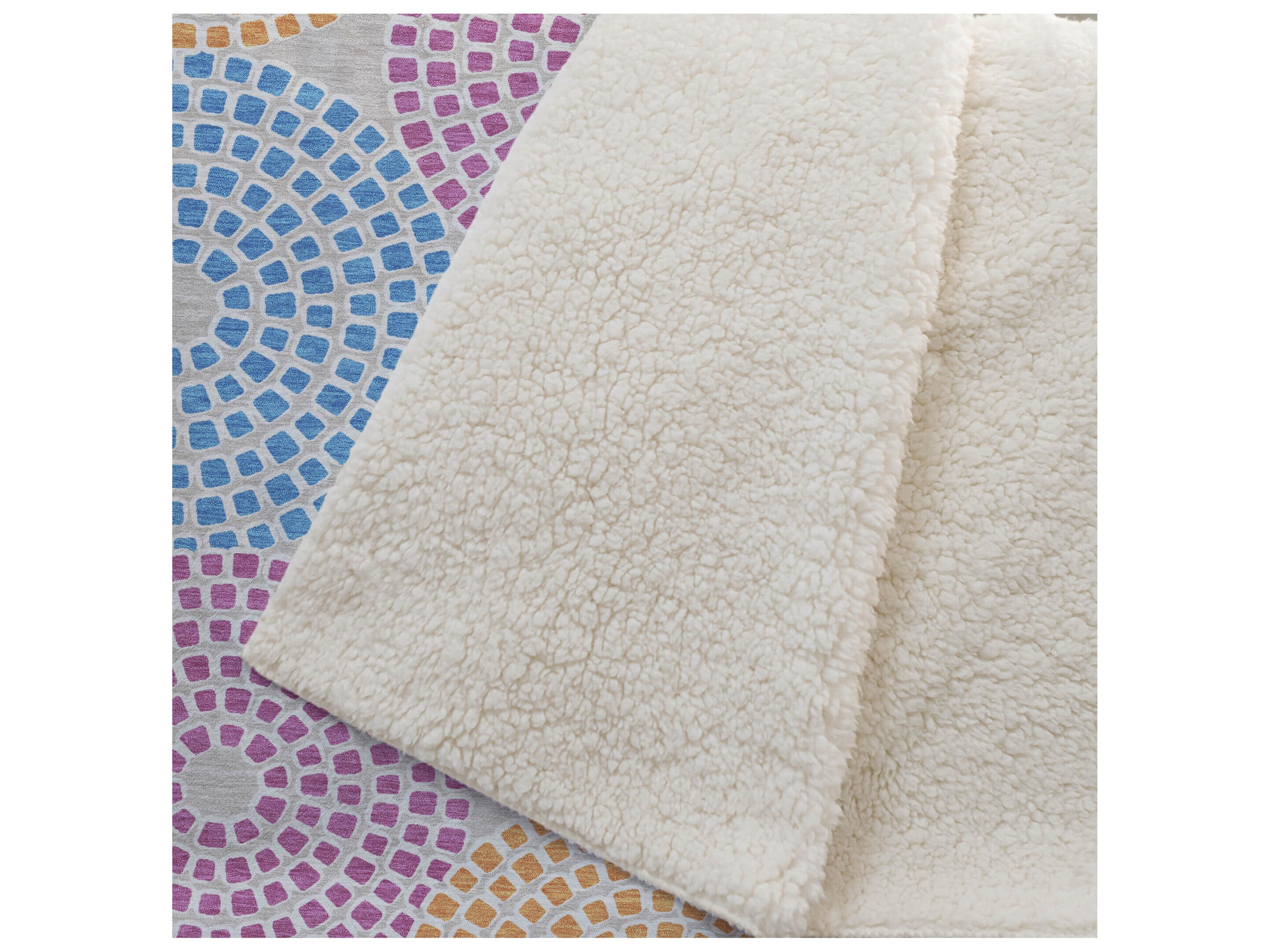Dalyn Sherpa Ivory Polyester Throw