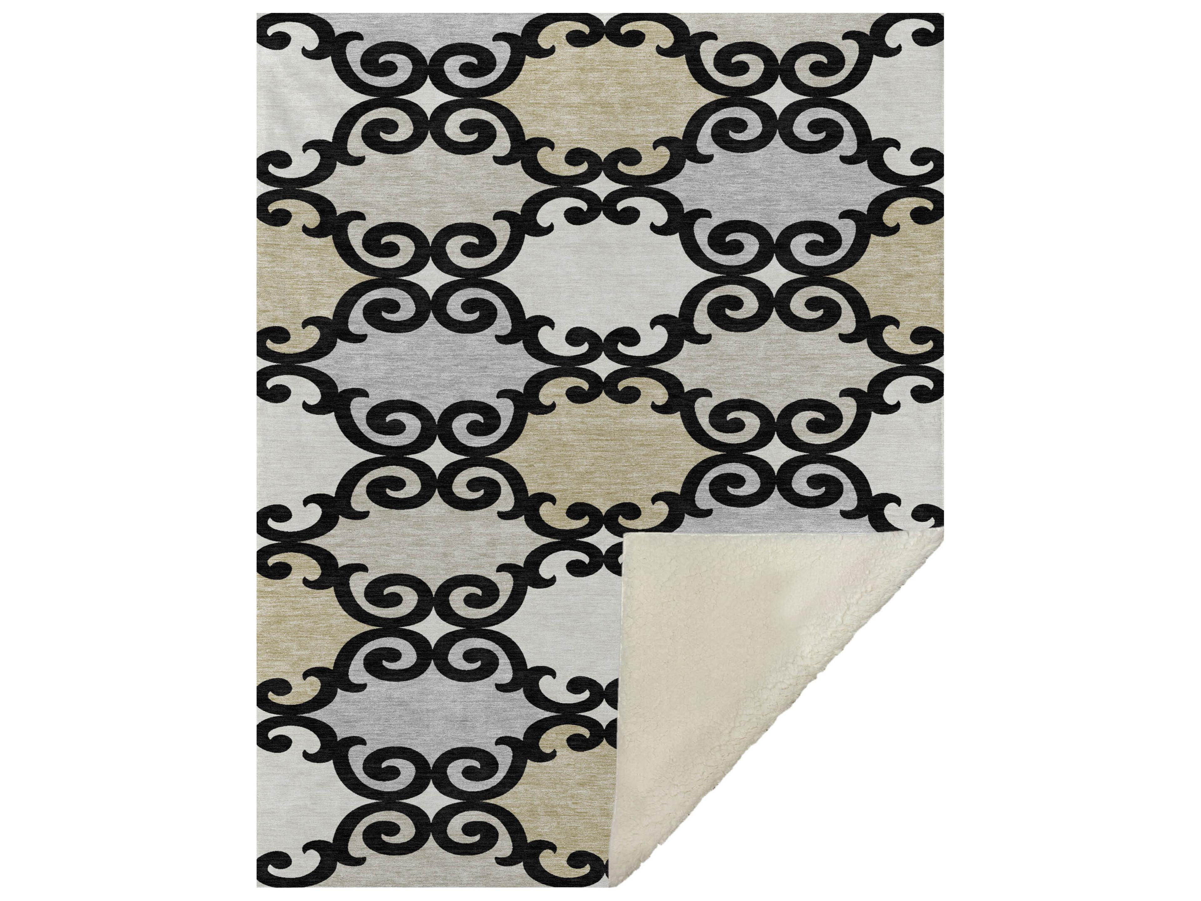 Sherpa Black Polyester Throw