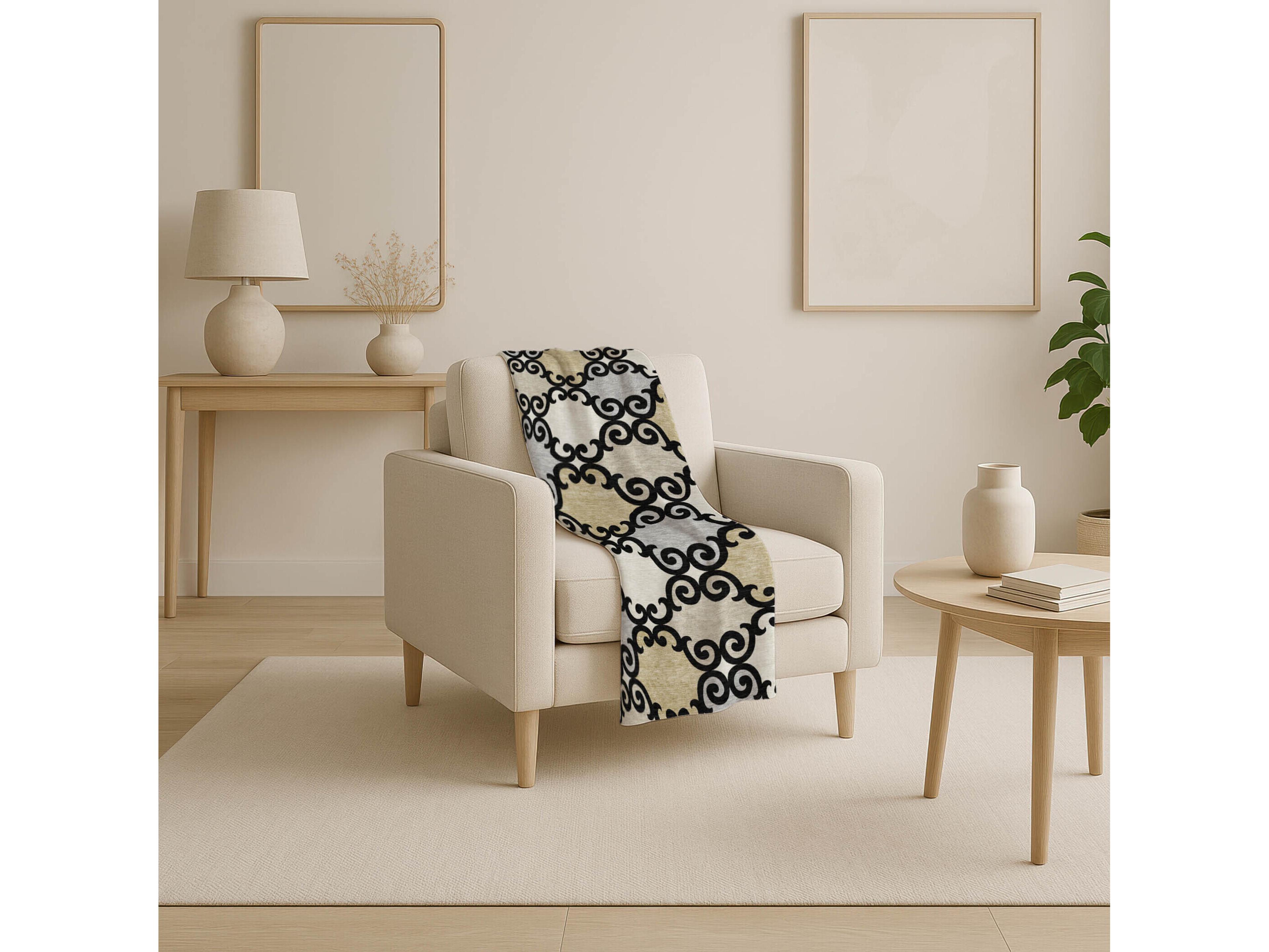 Dalyn Sherpa Black Polyester Throw