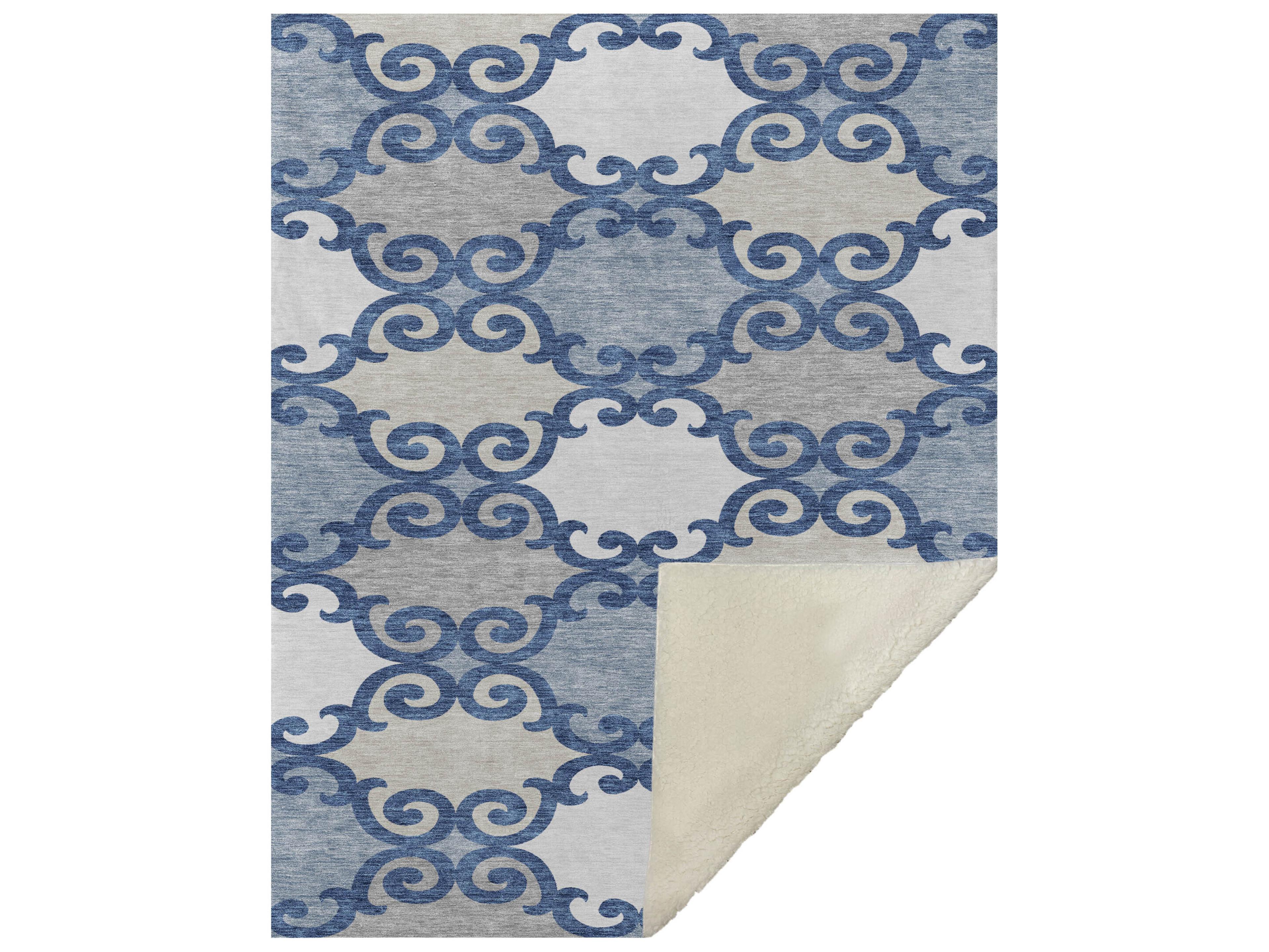 Dalyn Sherpa Blue Polyester Throw