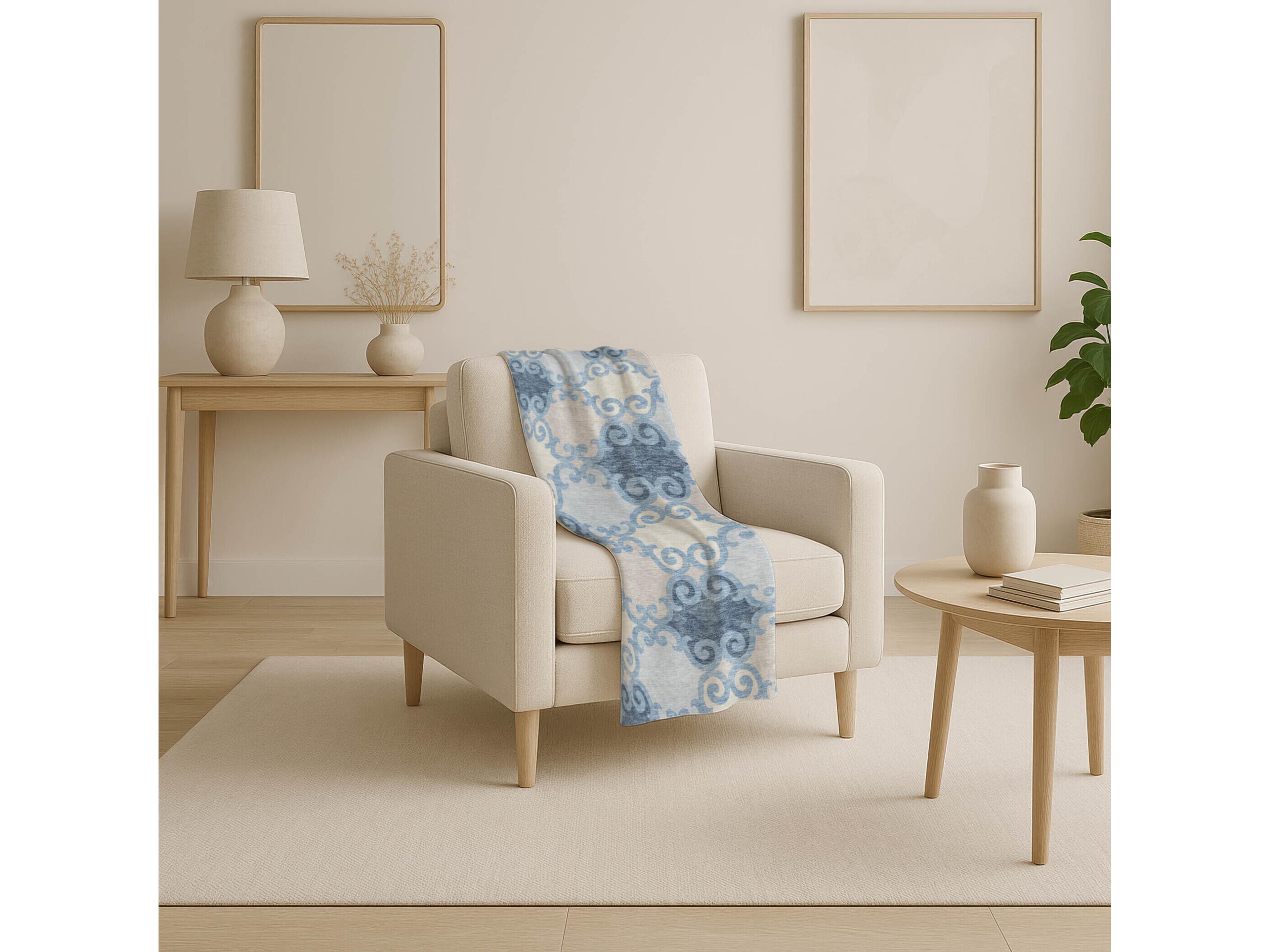 Dalyn Sherpa Blue Polyester Throw