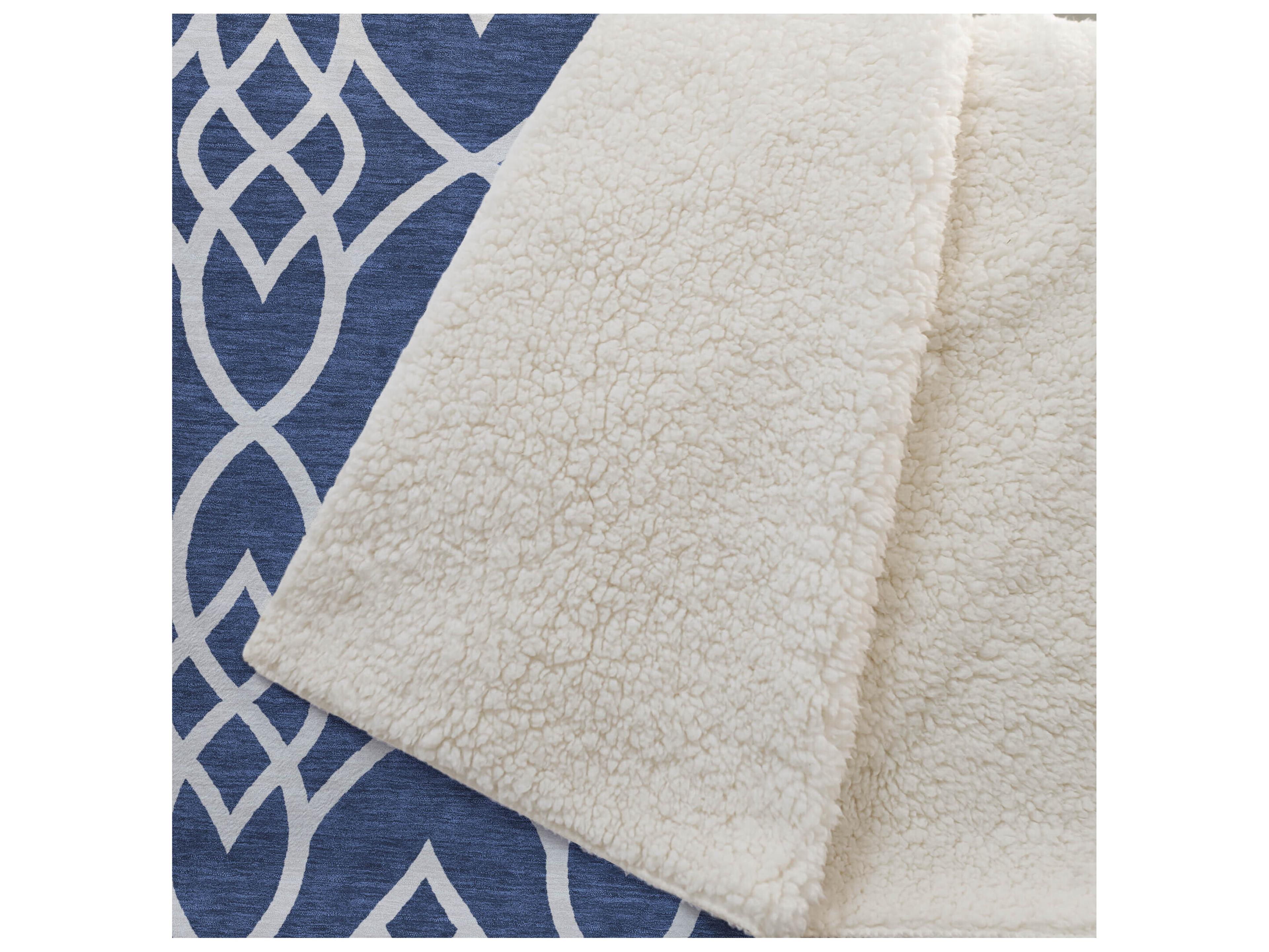 Dalyn Sherpa Blue Polyester Throw