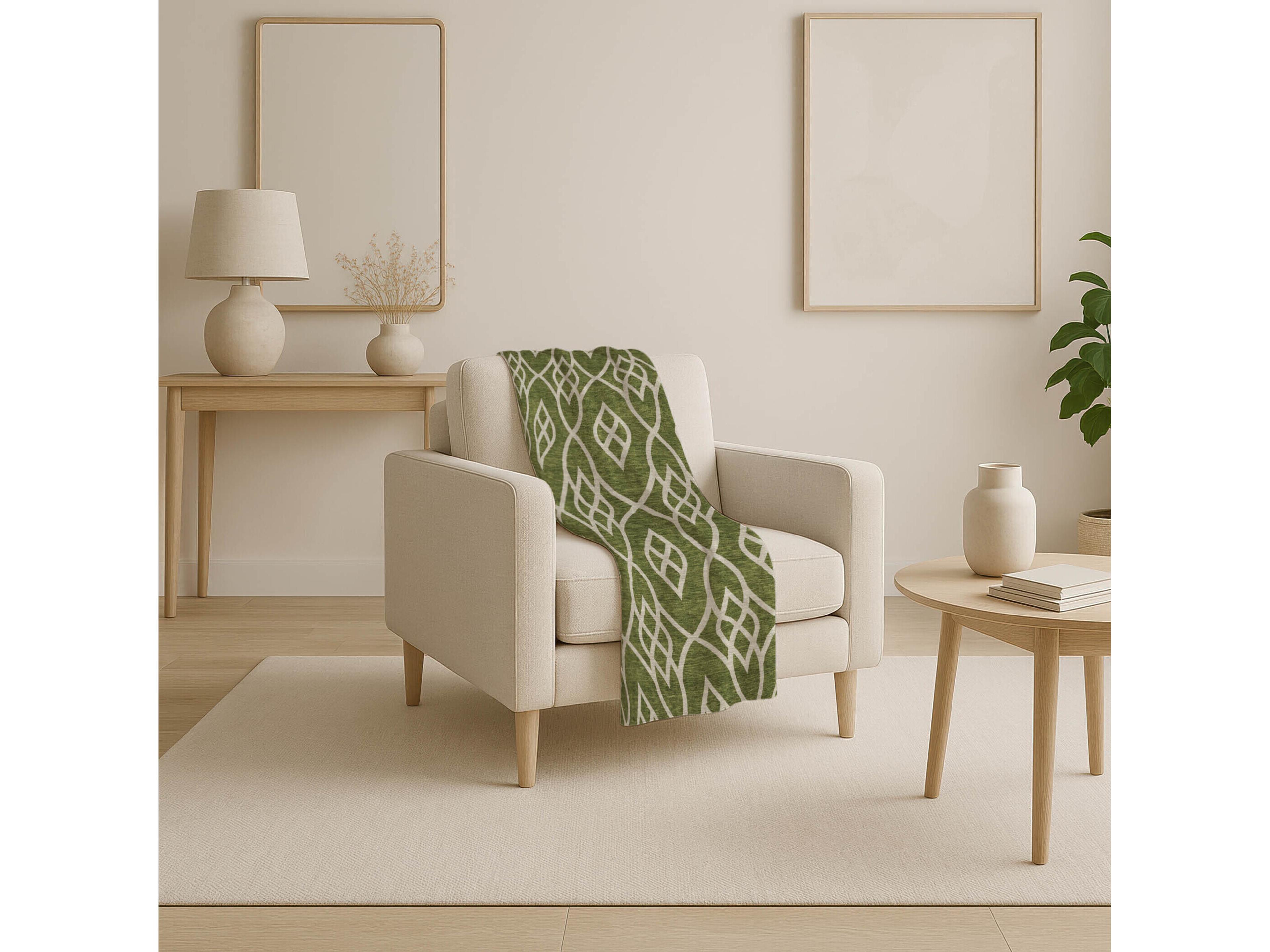 Dalyn Sherpa Green Polyester Throw