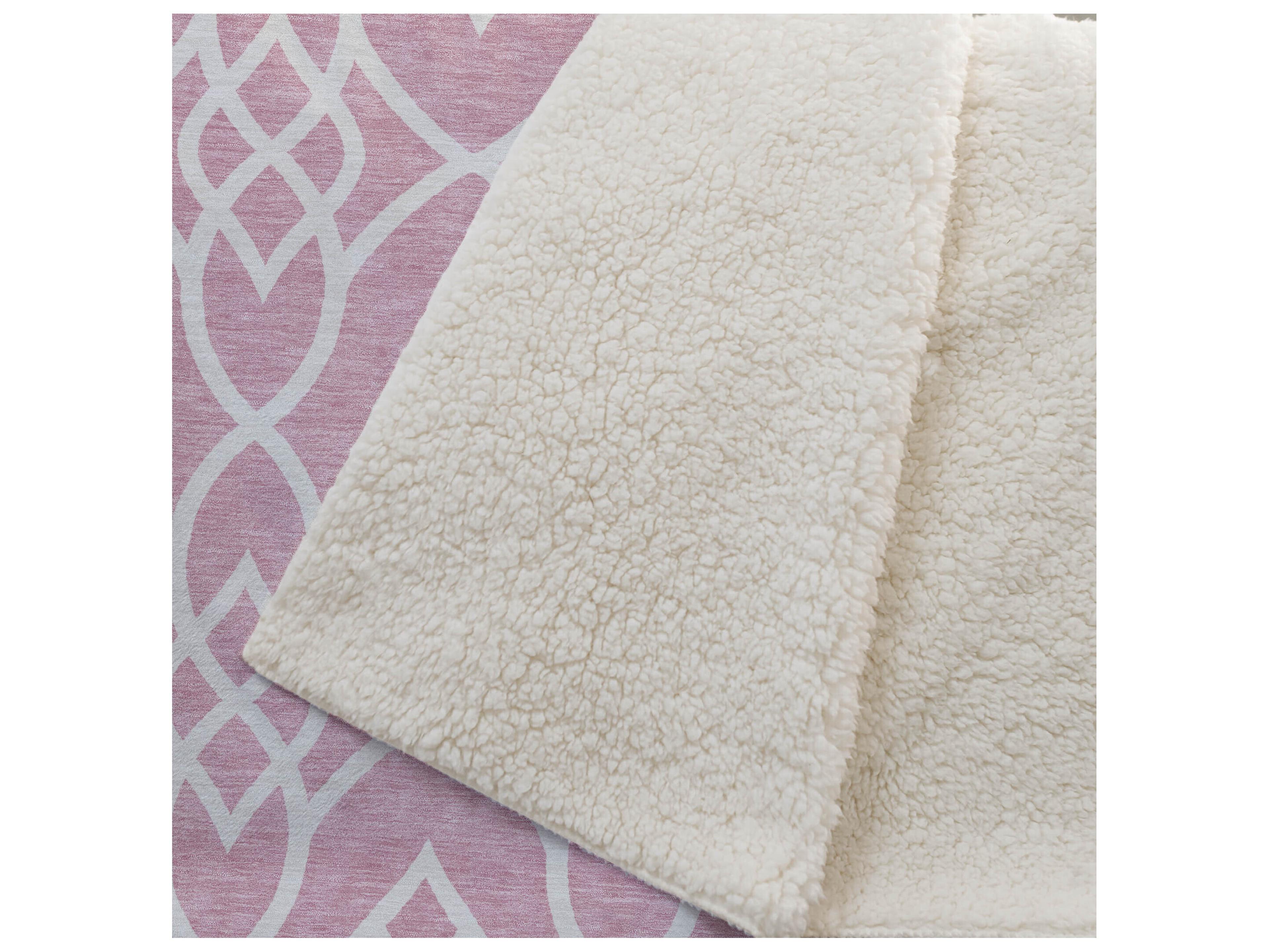 Dalyn Sherpa Pink Polyester Throw