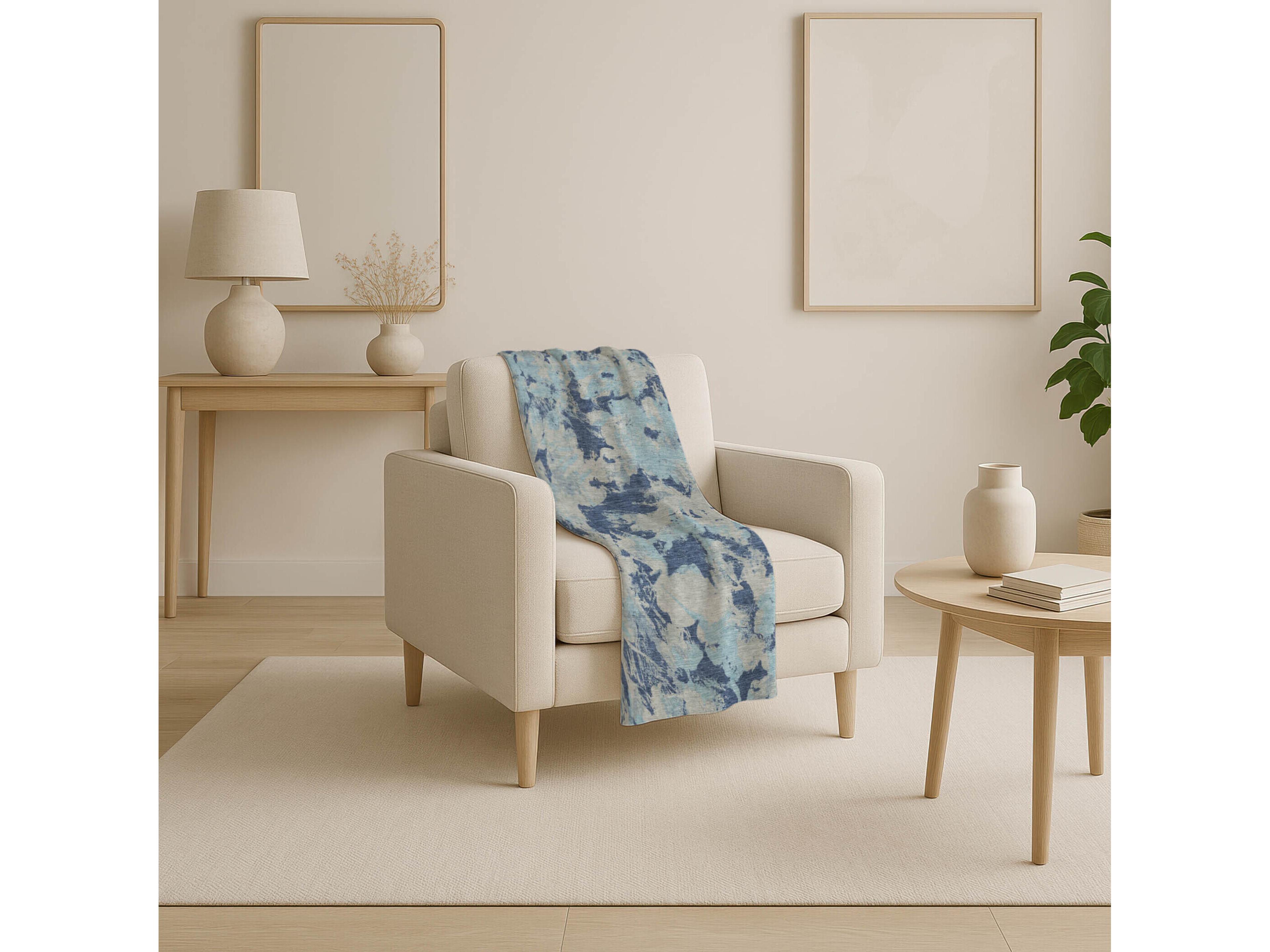 Dalyn Sherpa Blue Polyester Throw