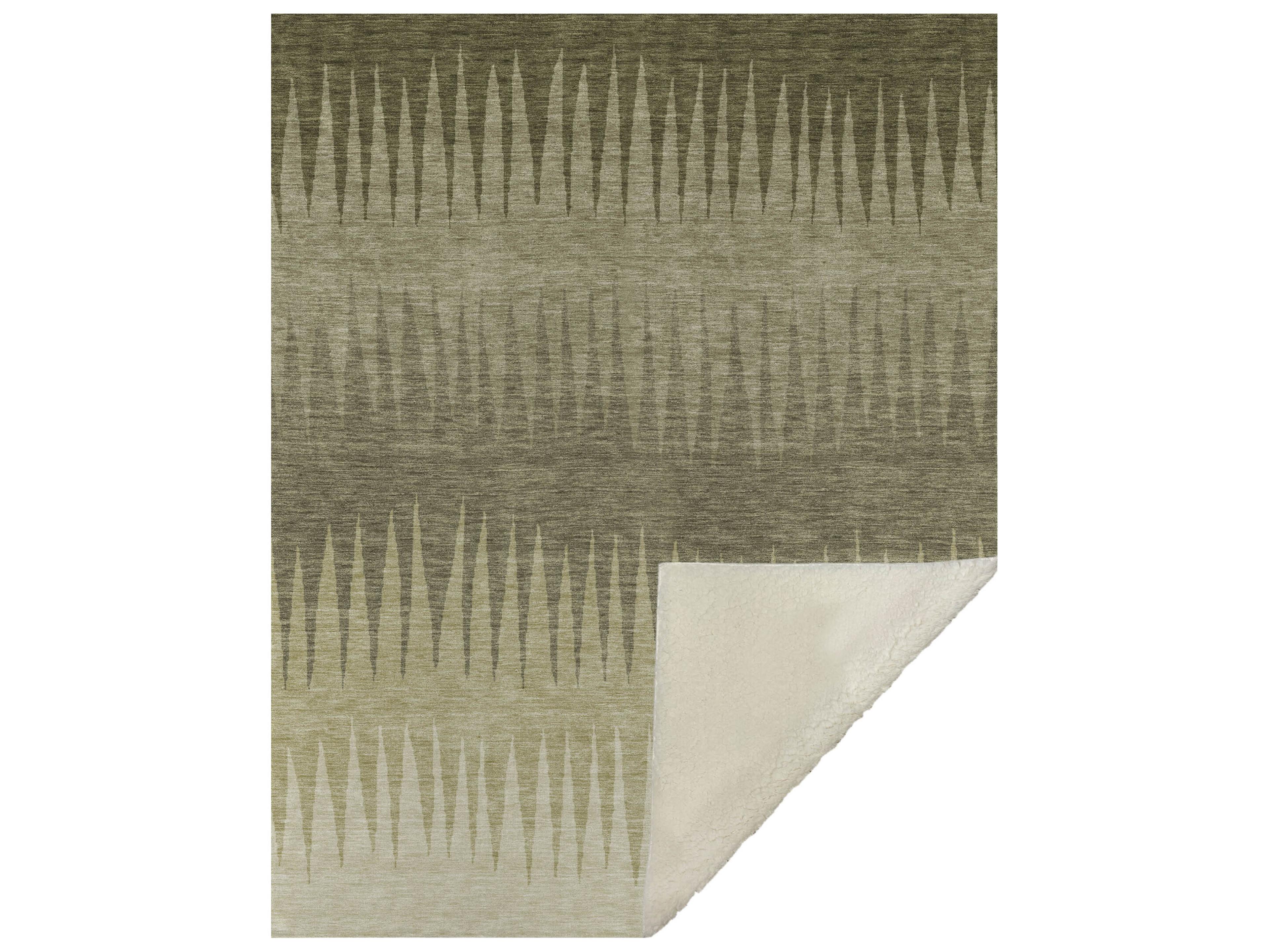 Dalyn Sherpa Green Polyester Throw